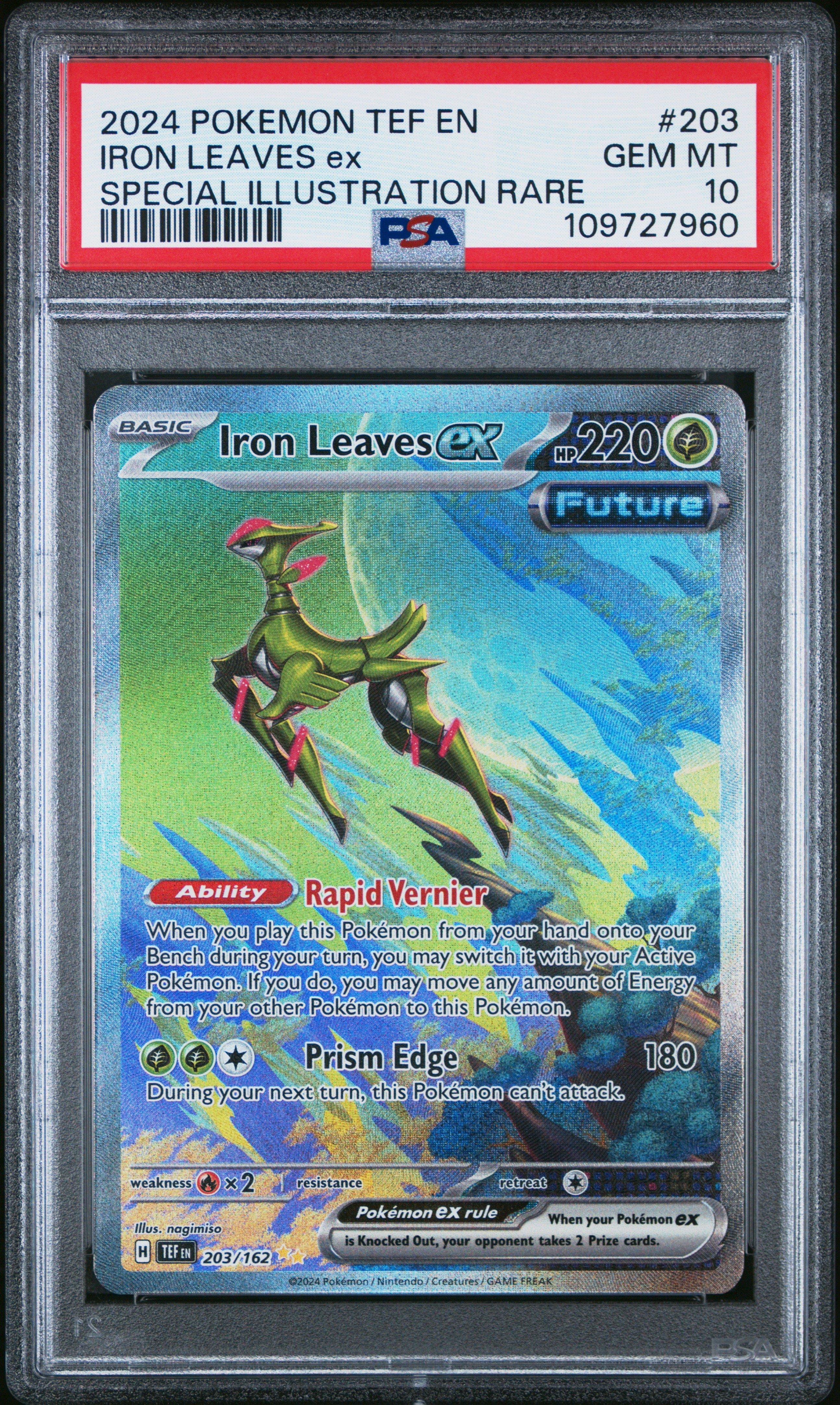 2024 Pokemon Tef En-temporal Forces 203 Iron Leaves Ex Special Illustration  Rare PSA 10 Graded Card | GameStop