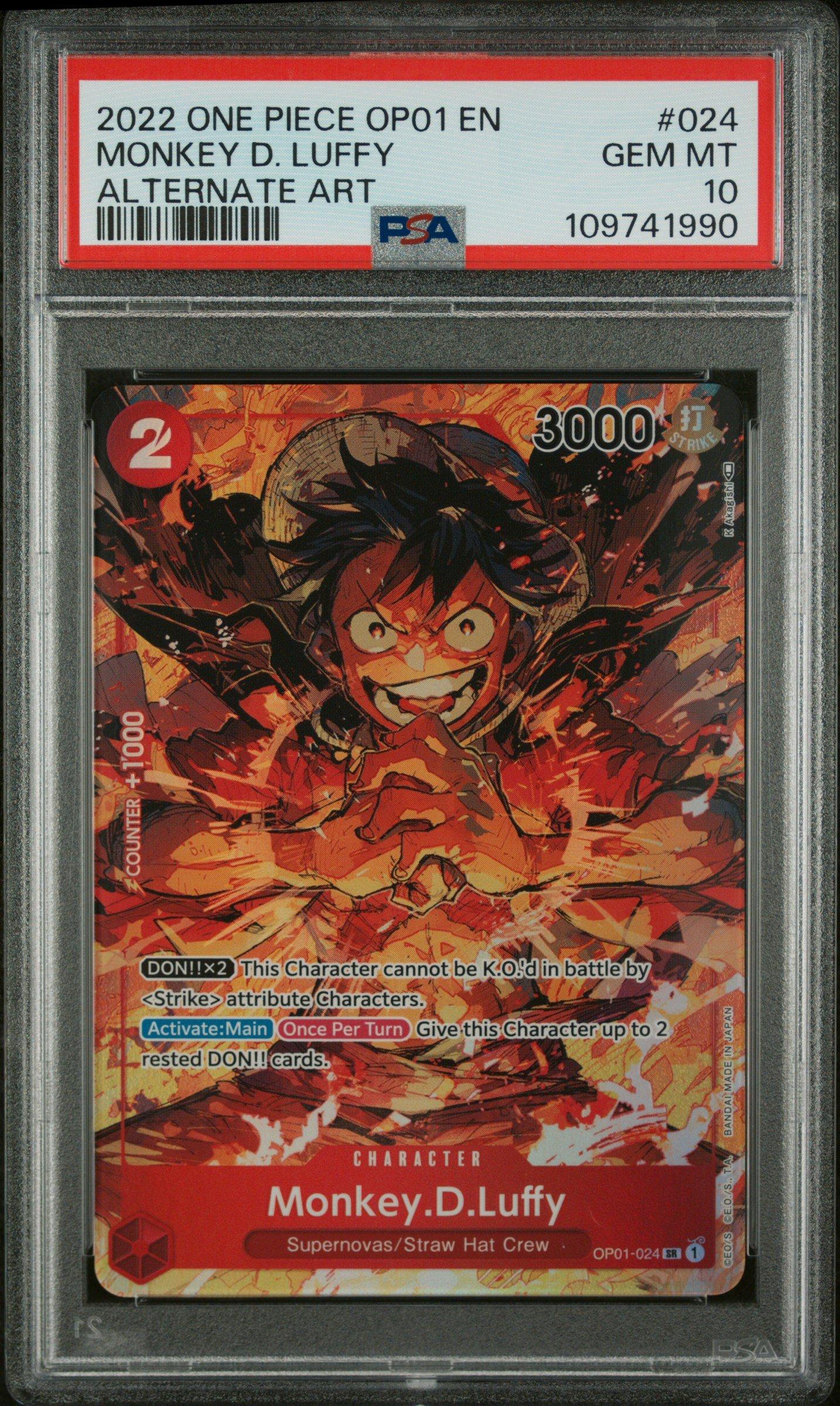 2022 One Piece Op01-romance Dawn Monkey D. Luffy Alternate Art PSA 10