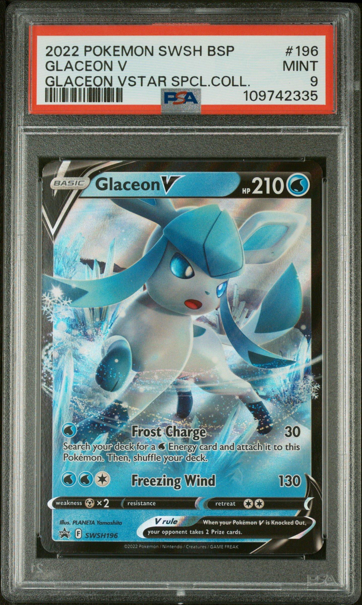 2022 Pokemon Swsh Black Star Promo 196 Glaceon V Glaceon Vstar Special Collection PSA