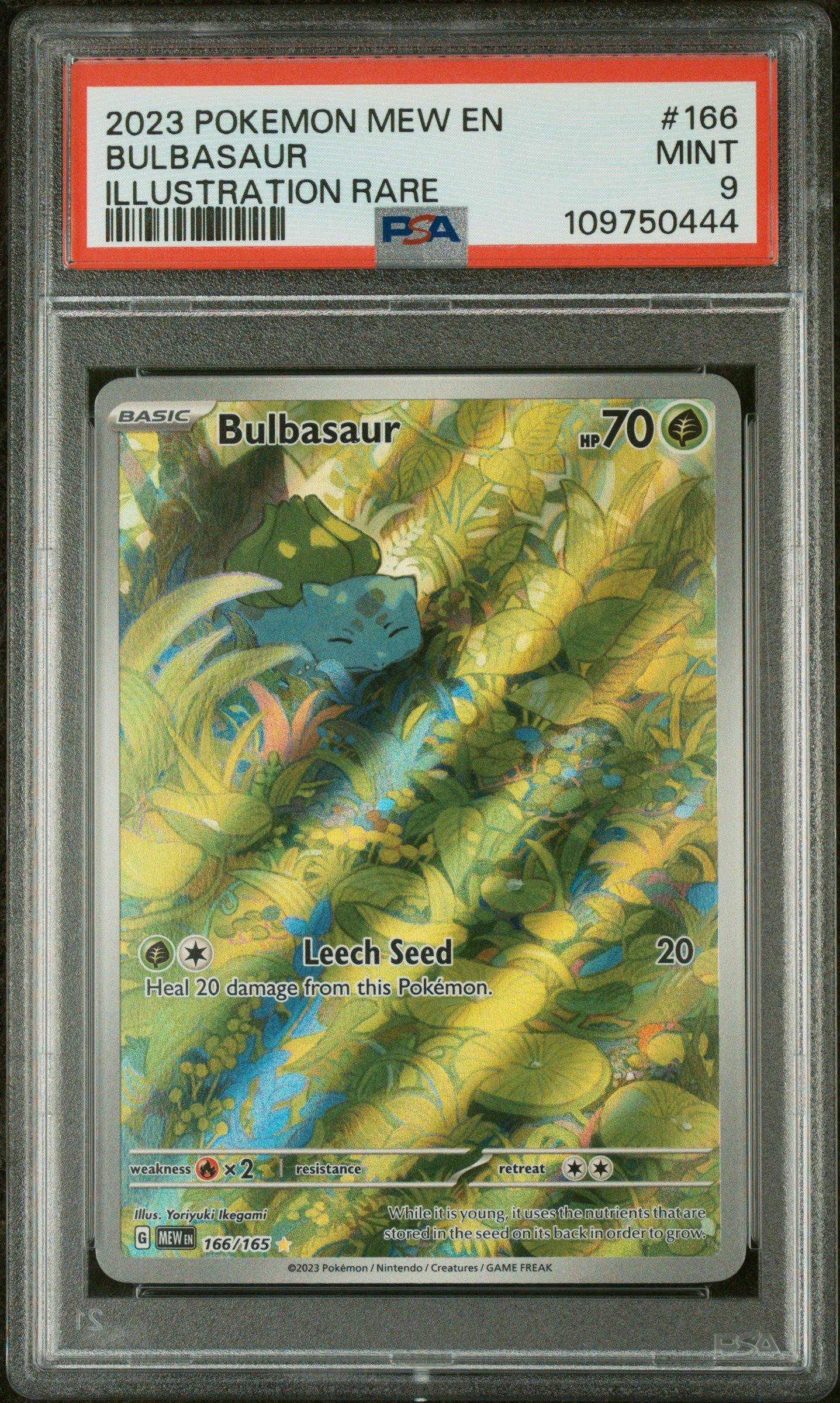 2023 Pokemon Mew En-151 166 Bulbasaur Illustration Rare PSA 9
