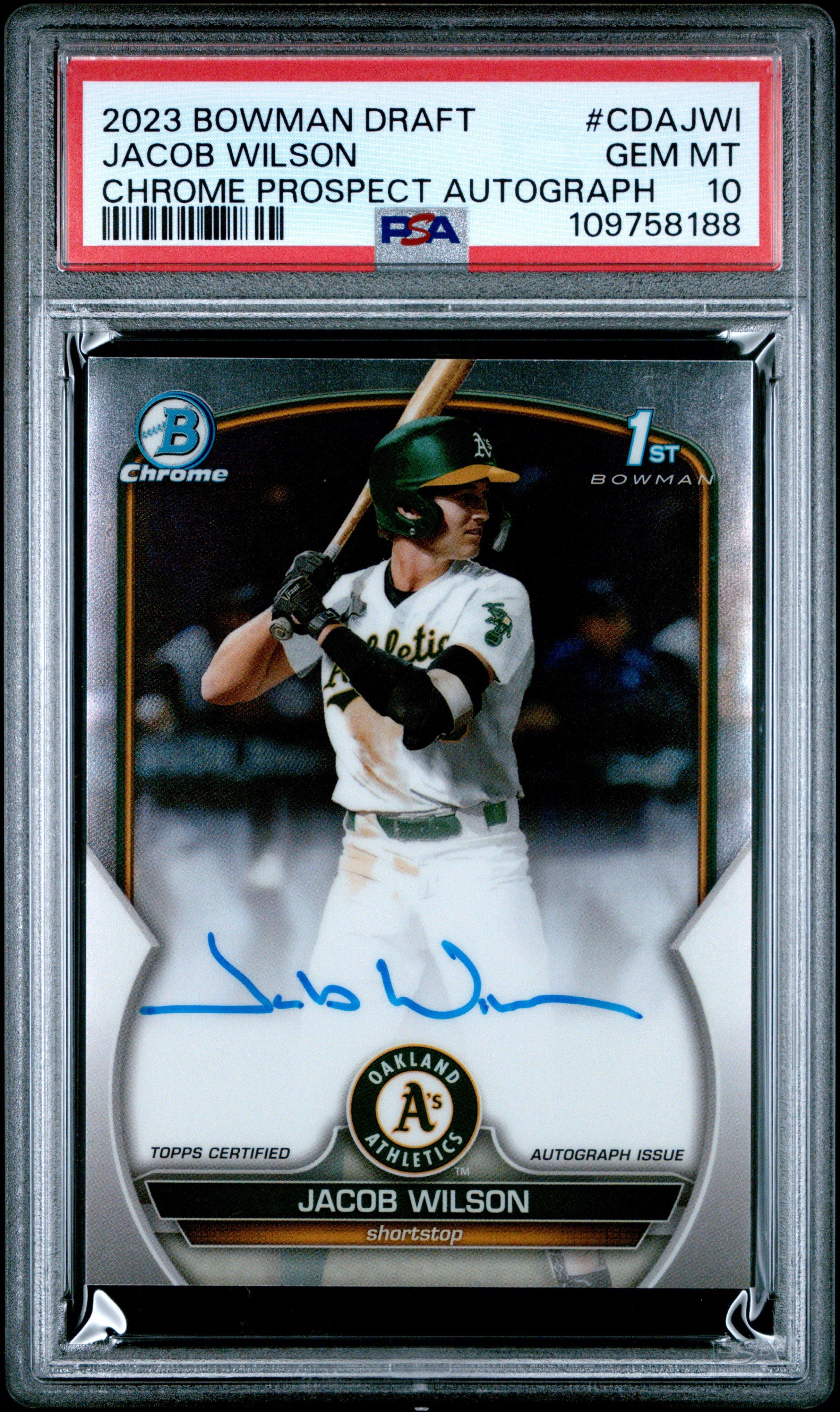 2023 Bowman Draft Chrome Prospect Autograph Cdajwi Jacob Wilson PSA