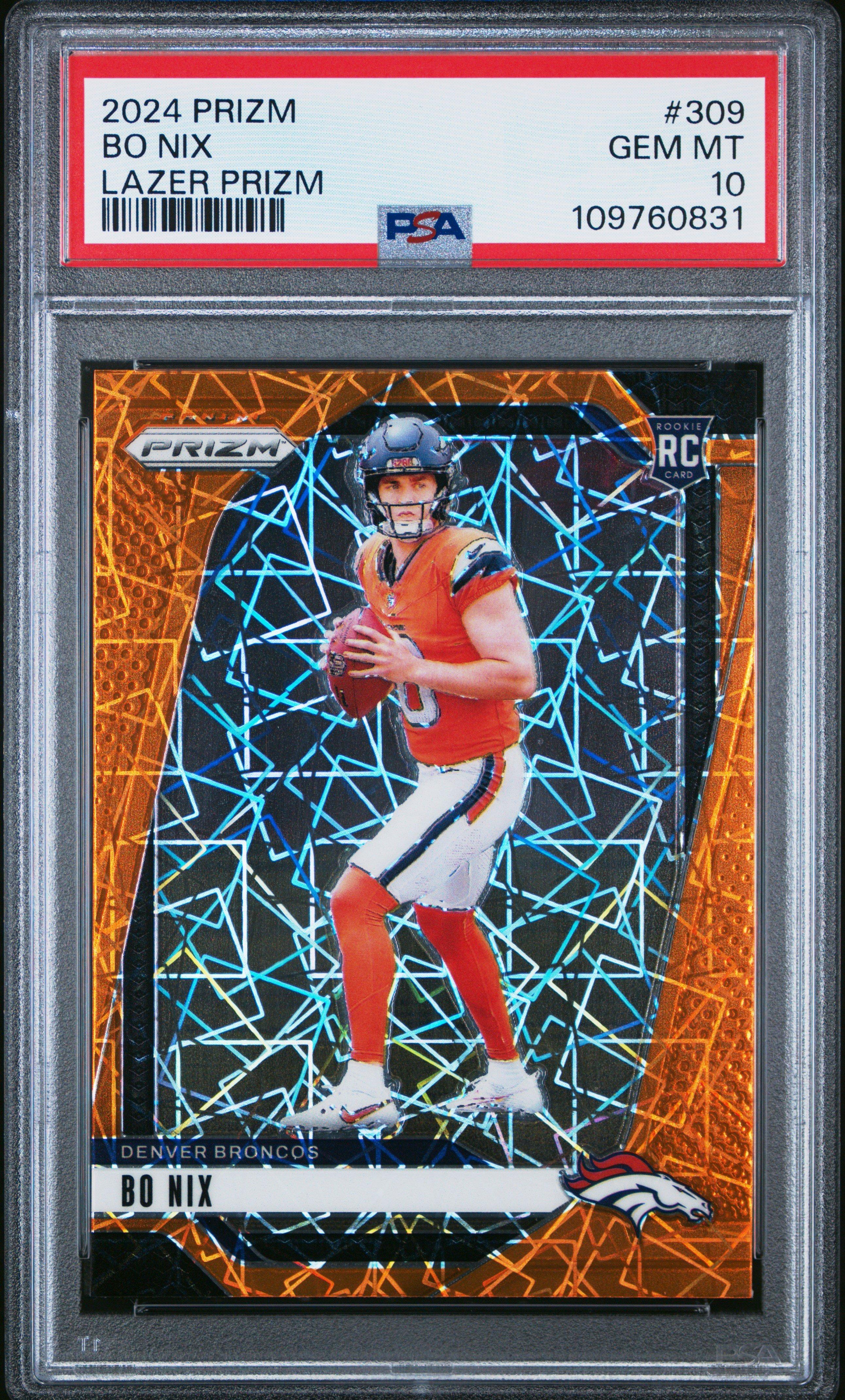 2024 Panini Prizm 309 Bo Nix Lazer Prizm PSA