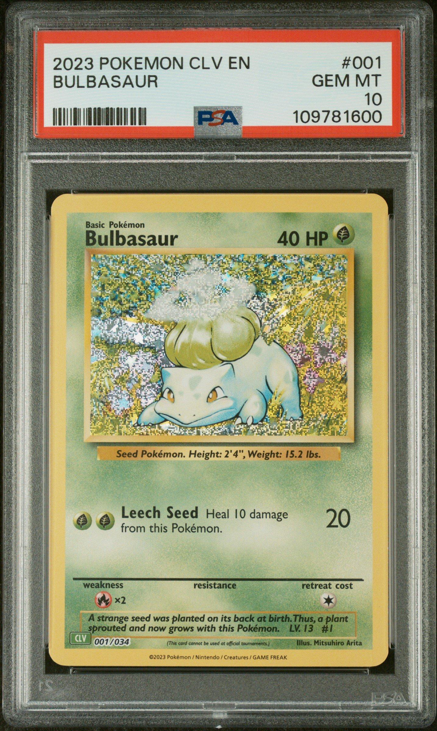 2023 Pokemon Clv-trading Card Game Classic Venusaur & Lugia Ex Deck 001 Bulbasaur PSA 10