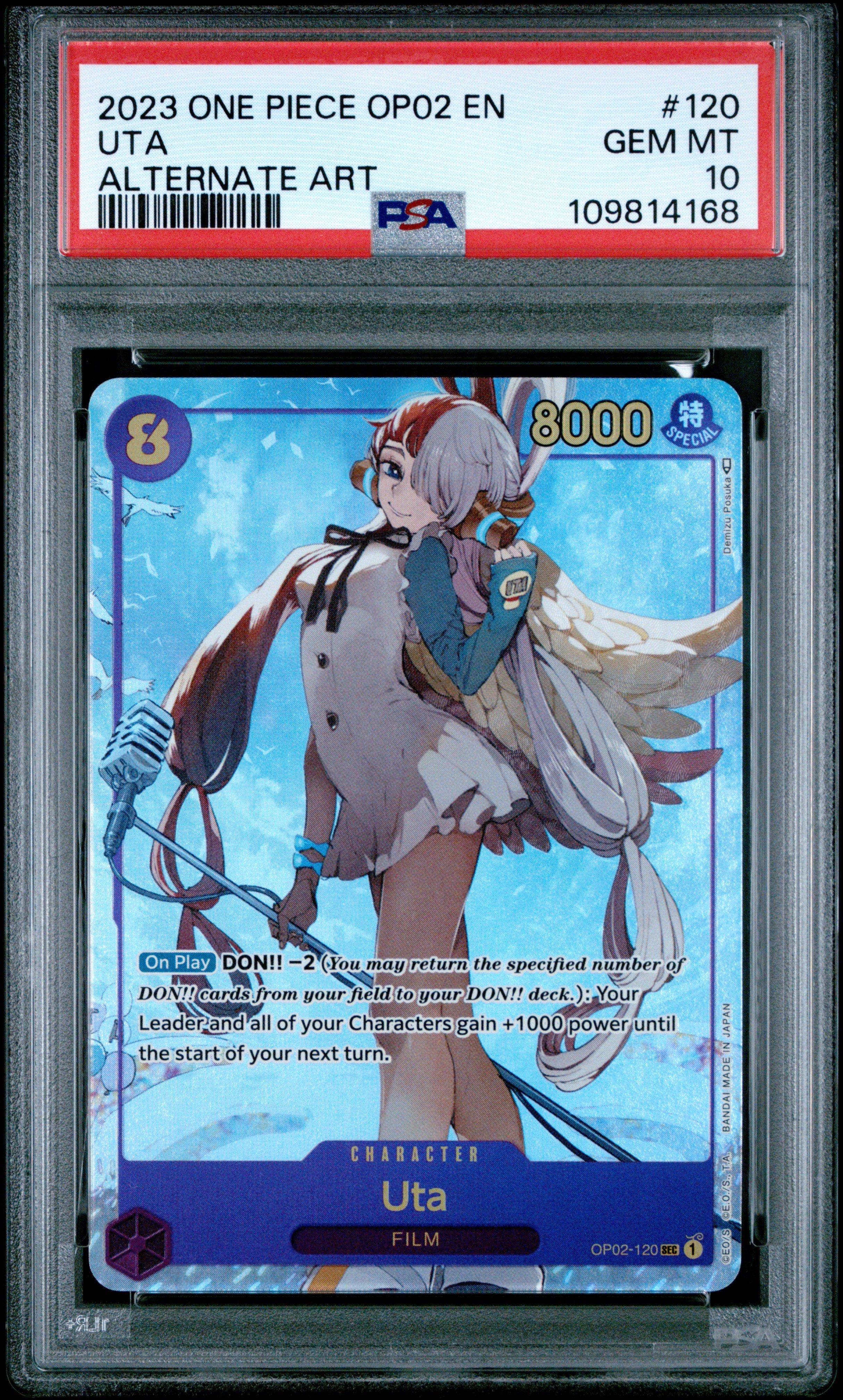 2023 One Piece Op02-paramount War 120 Uta Alternate Art PSA