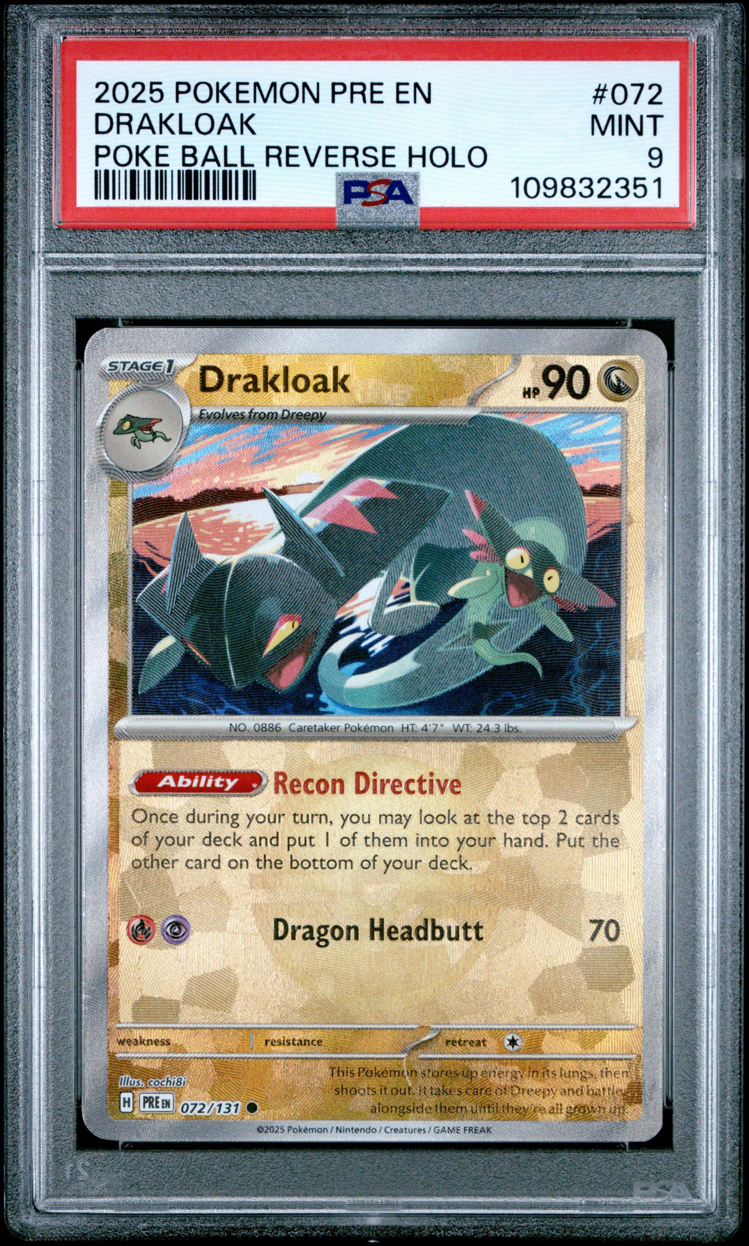 2025 Pokemon Pre En-prismatic Evolutions 072 Drakloak Poke Ball