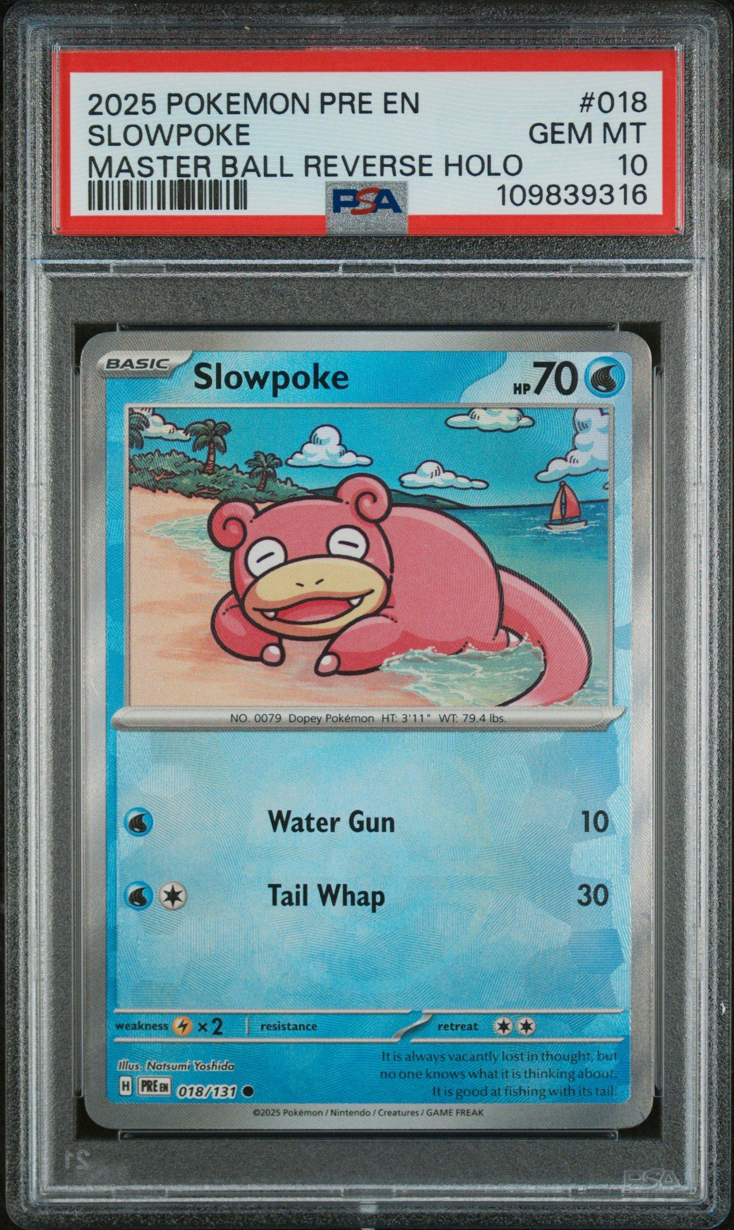 2025 Pokemon Pre En-prismatic Evolutions 018 Slowpoke Master Ball