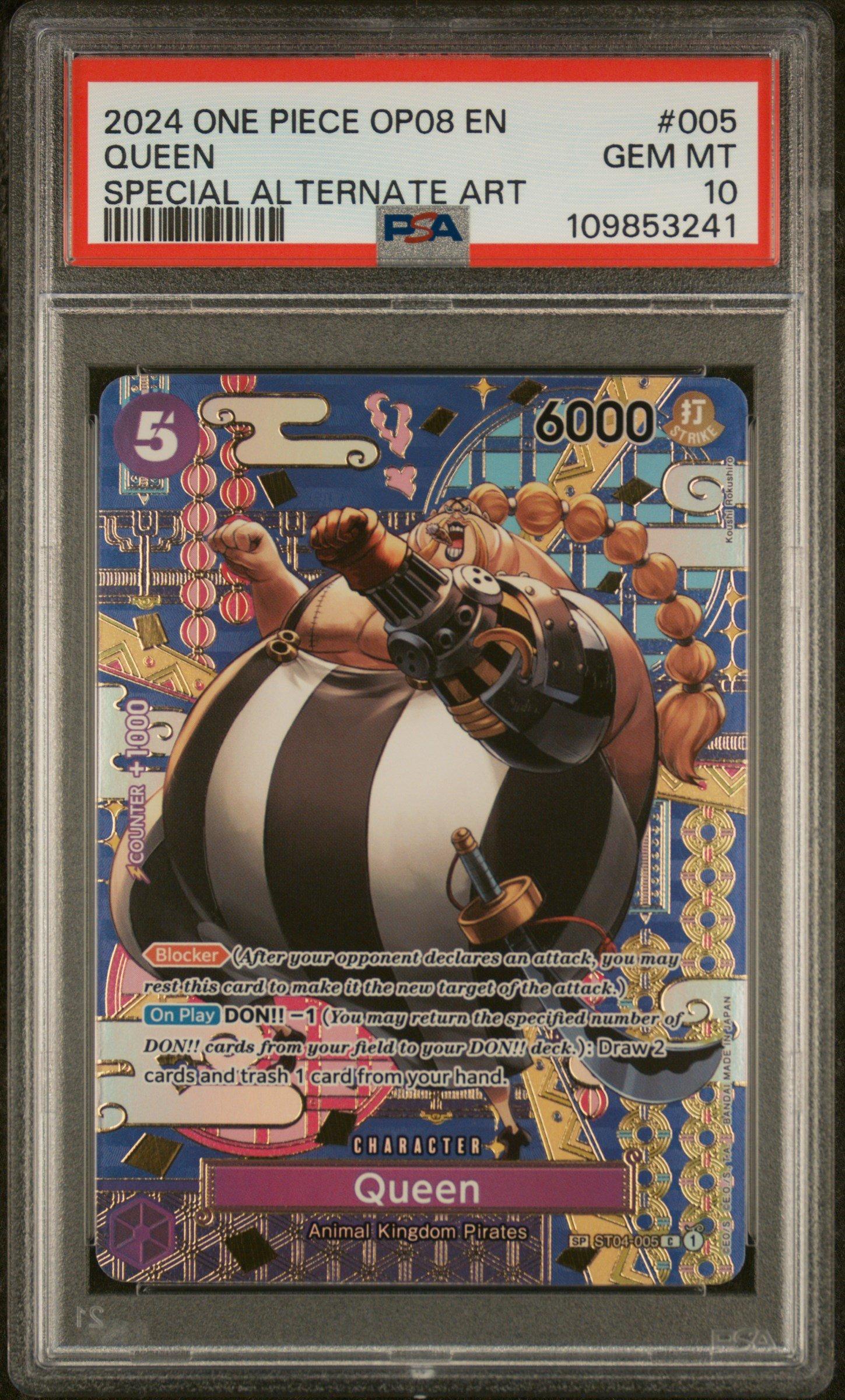 2024 One Piece Op08-two Legends 005 Queen Special Alternate Art PSA 10