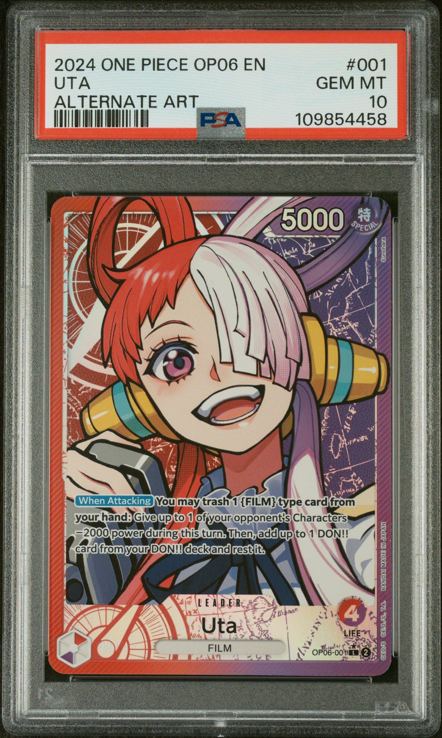 PSA10 ウタ 2023 ONE PIECE OP06-001 One Piece English Common Leader OP06-001 Uta | eBay