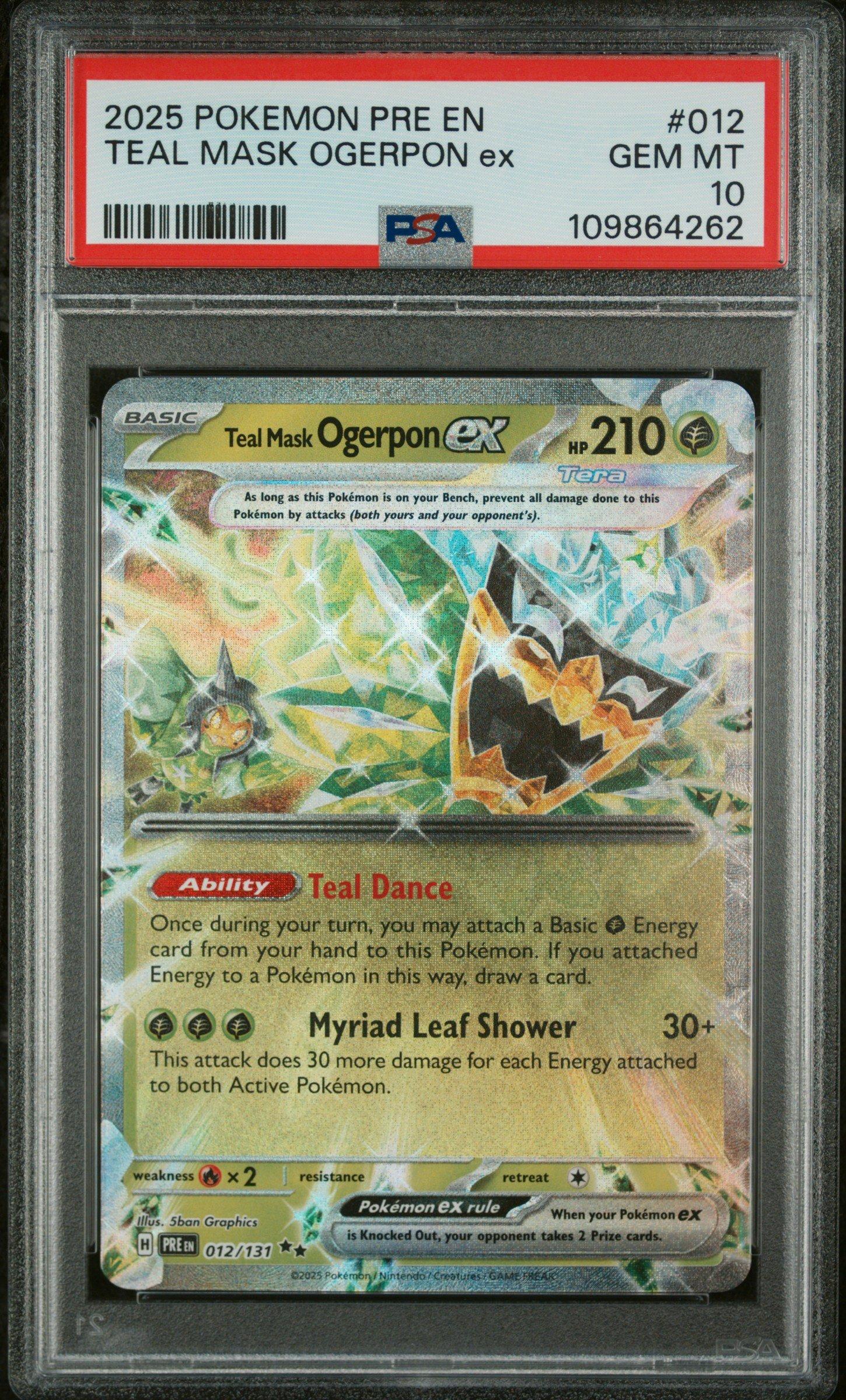 2025 Pokemon Pre En-prismatic Evolutions 012 Teal Mask Ogerpon Ex PSA 10