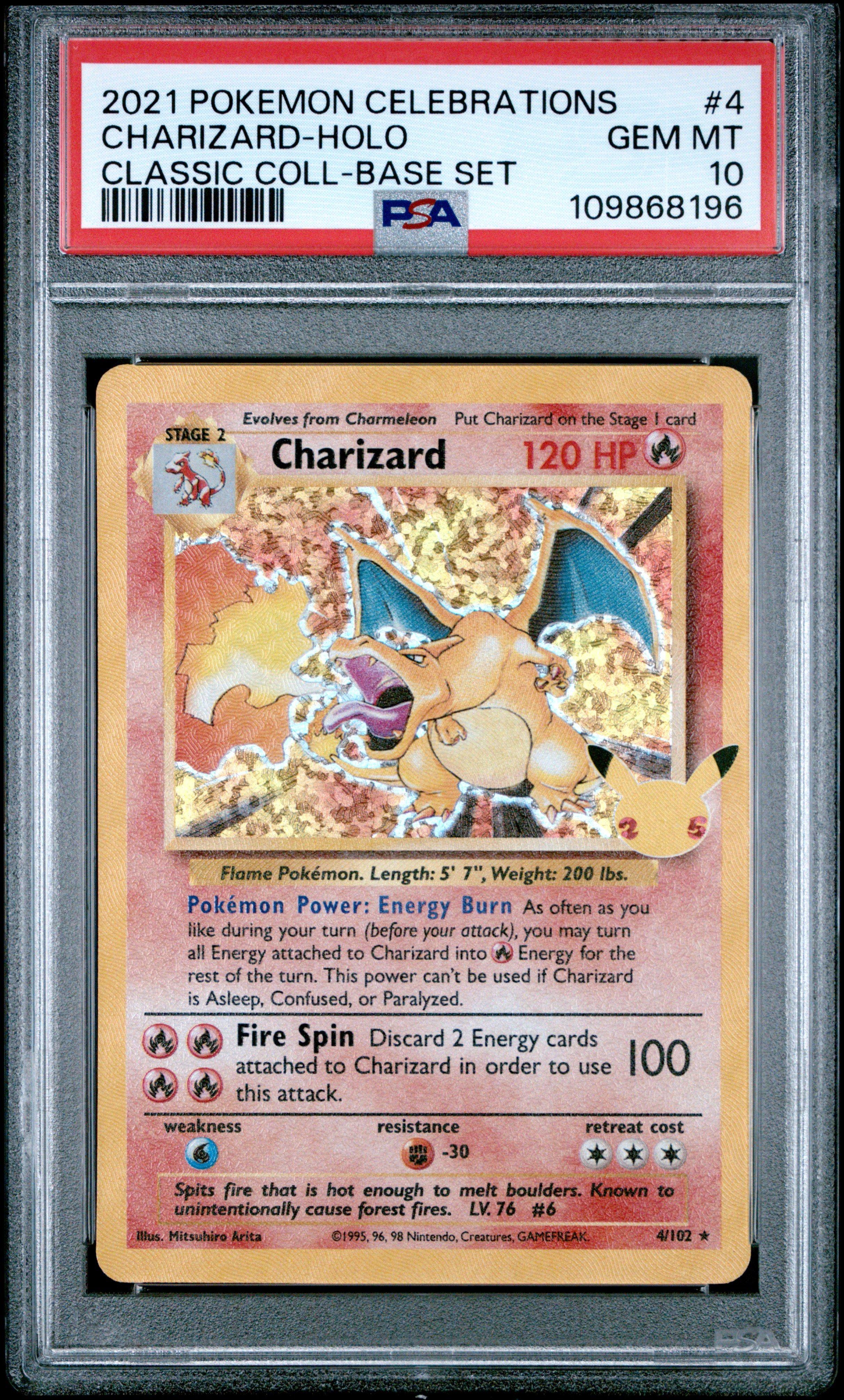 2021 Pokemon Celebrations Classic Collection 4 Charizard-holo PSA