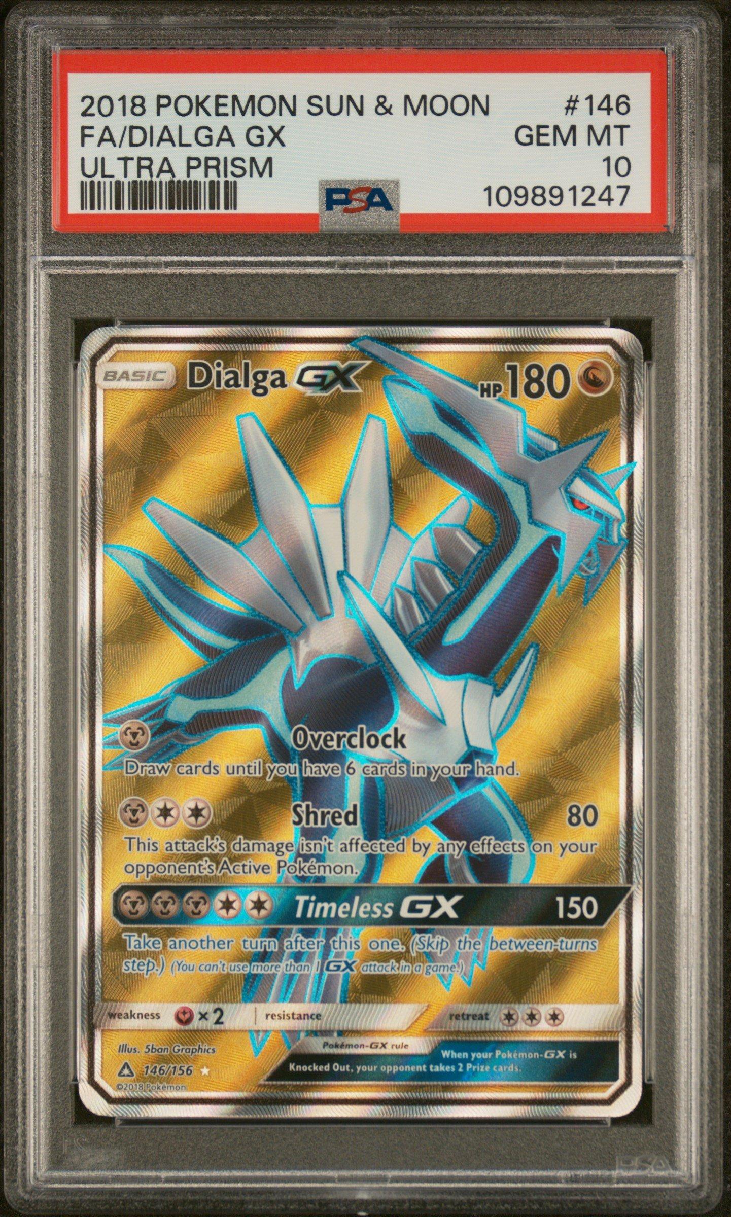 2018 Pokemon Sun & Moon Ultra Prism 146 Full Art/dialga Gx PSA