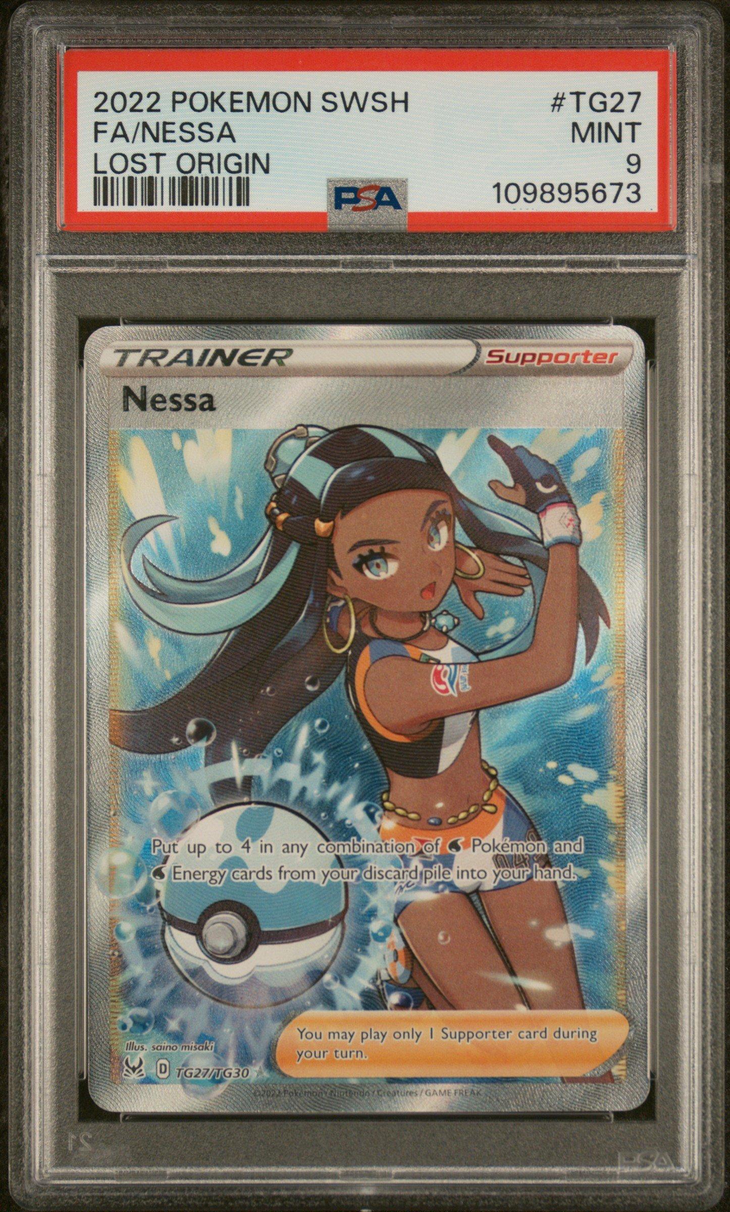 2022 Pokemon Sword & Shield Lost Origin Tg27 Full Art/nessa PSA