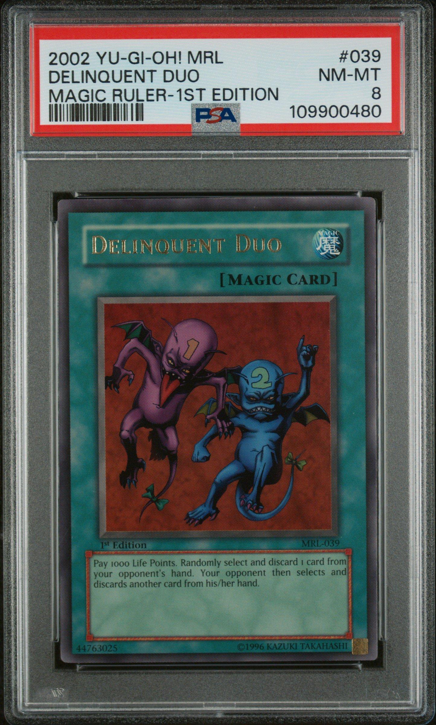 2002 Yu-gi-oh! Mrl-magic Ruler 039 Delinquent Duo 1st Edition PSA