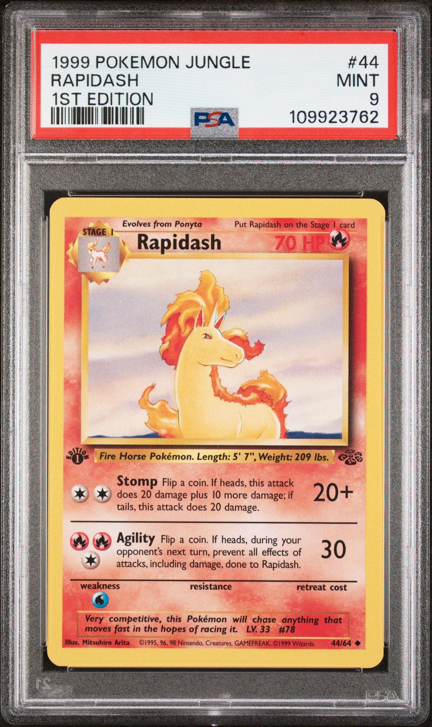 1999 Pokemon Jungle 44 Rapidash 1st Edition PSA