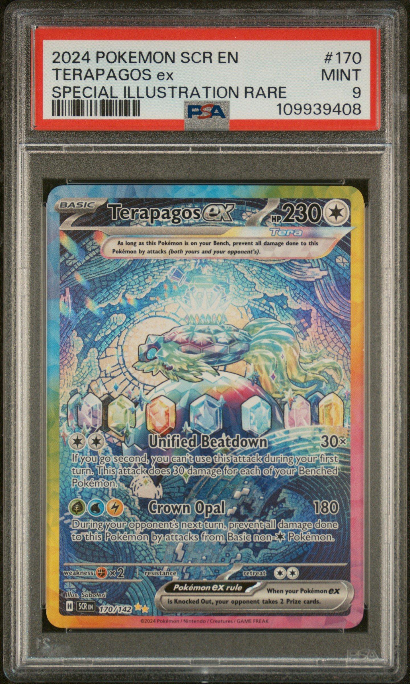 2024 Pokemon Scr En-stellar Crown 170 Terapagos Ex Special Illustration  Rare PSA 9 Graded Card | GameStop