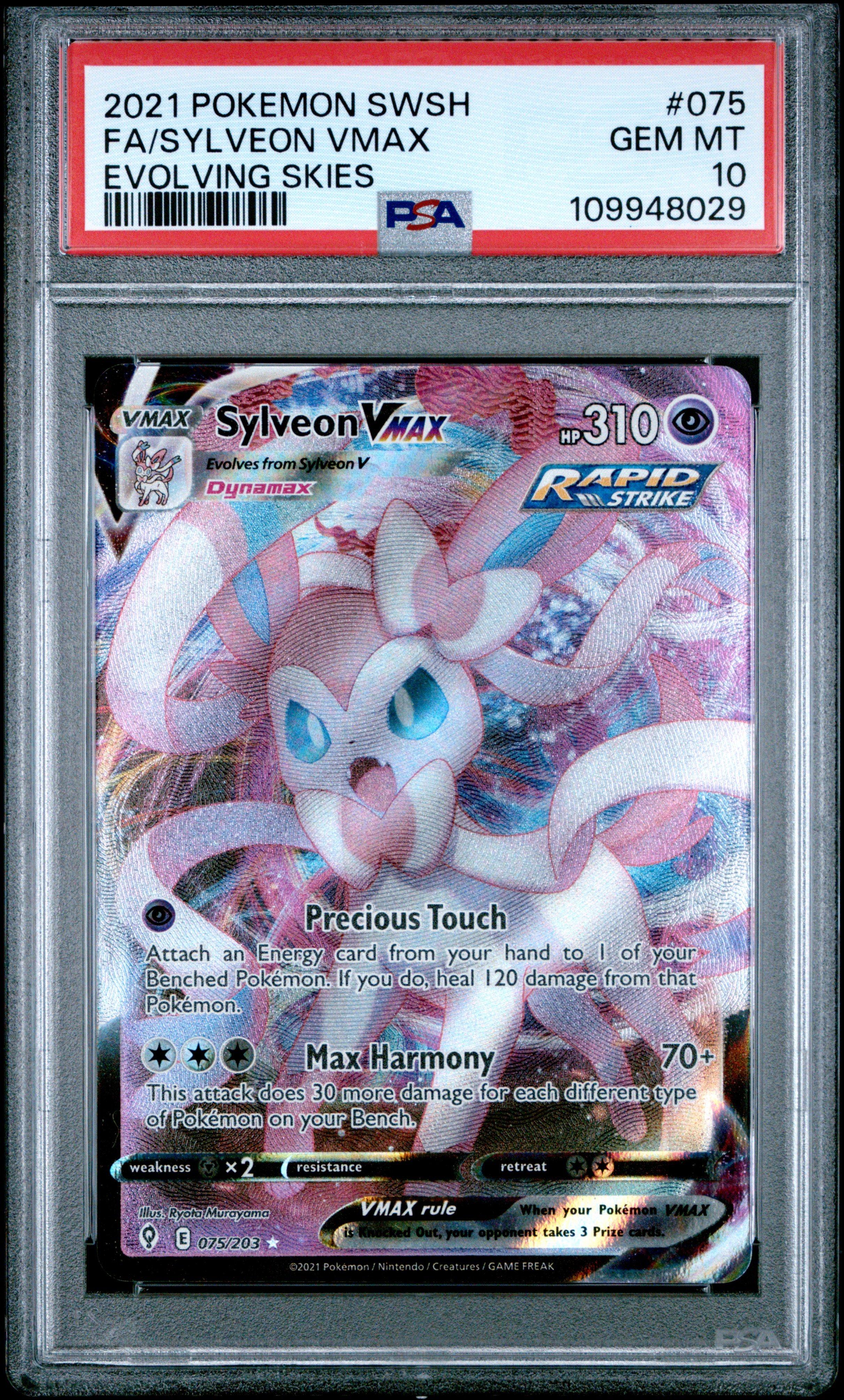2021 Pokemon Sword & Shield Evolving Skies 075 Full Art/sylveon