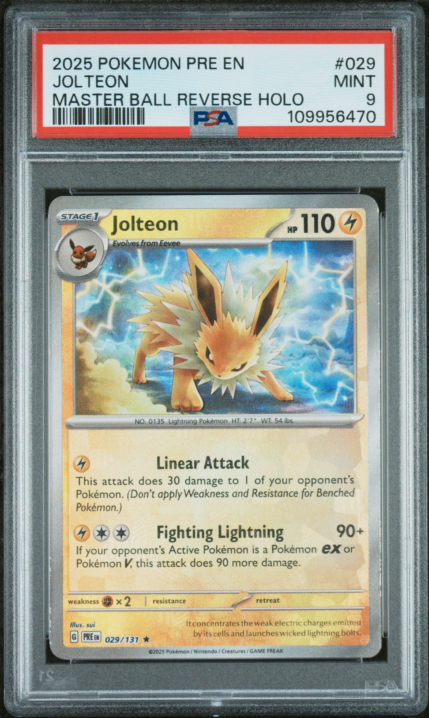 2025 Pokemon Pre En-prismatic Evolutions 029 Jolteon Master Ball