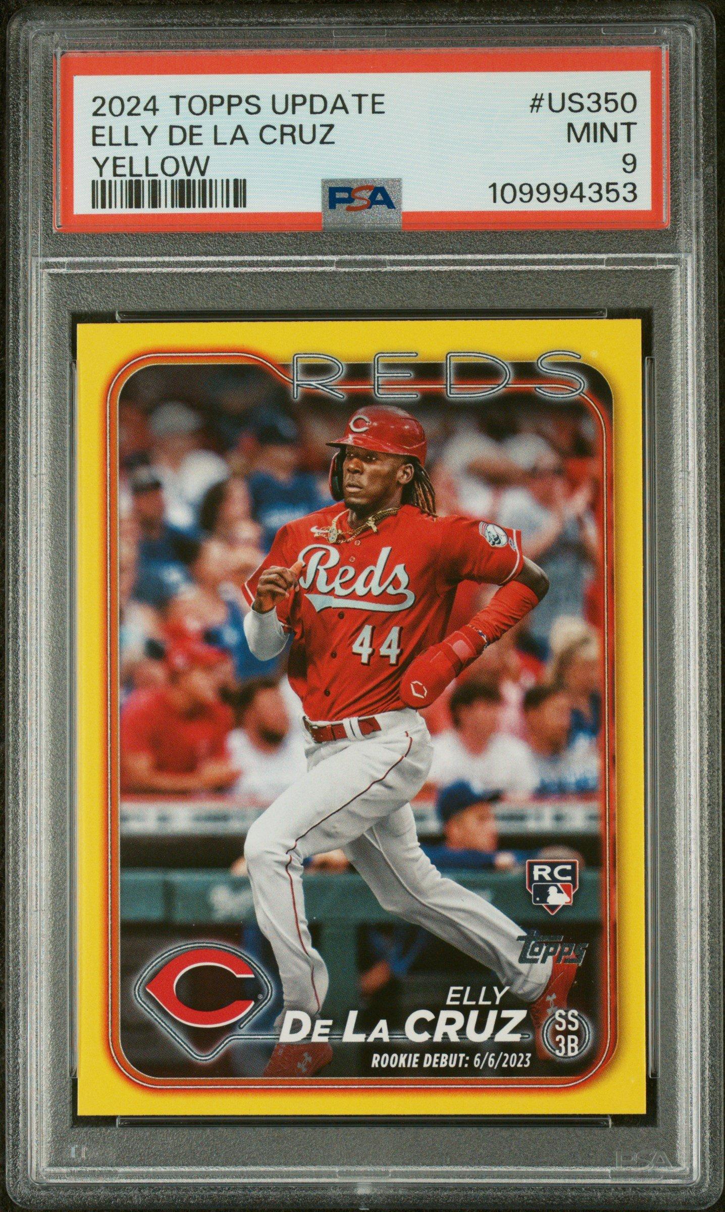 2024 Topps Update Us350 Elly De La Cruz Yellow PSA 9 Graded Card 
