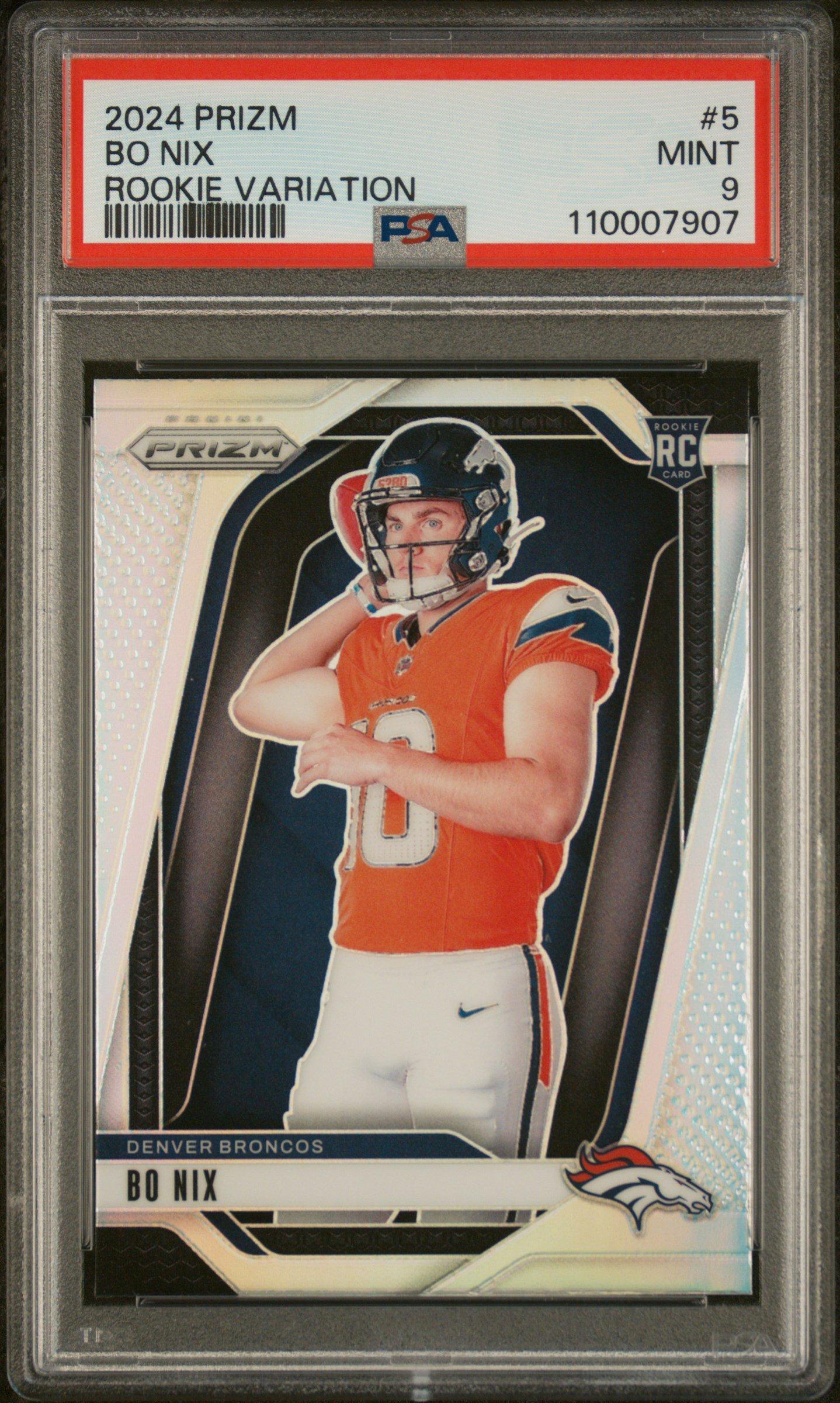 bo nix graded rookie card Gem Mint 10 2024 Donruss Rated Football #369 Denver Broncos Young Star Quarterback : Collectibles & Fine Art Singles orders will be confirmed by our team 2024 Panini Mosaic Bo Nix