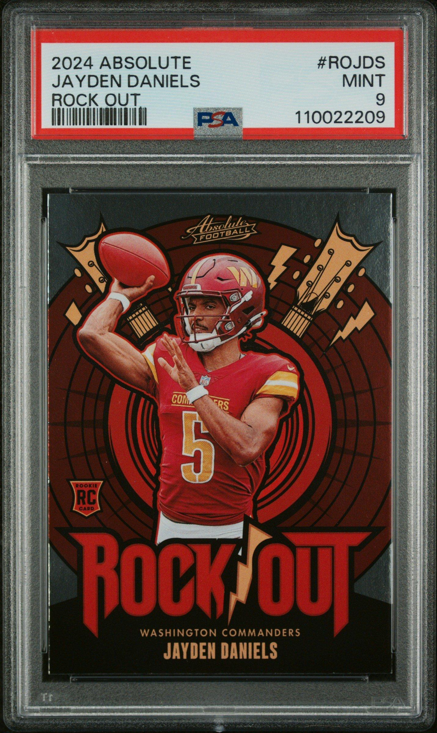 2024 Panini Absolute Rock Out Rojds Jayden Daniels PSA 9