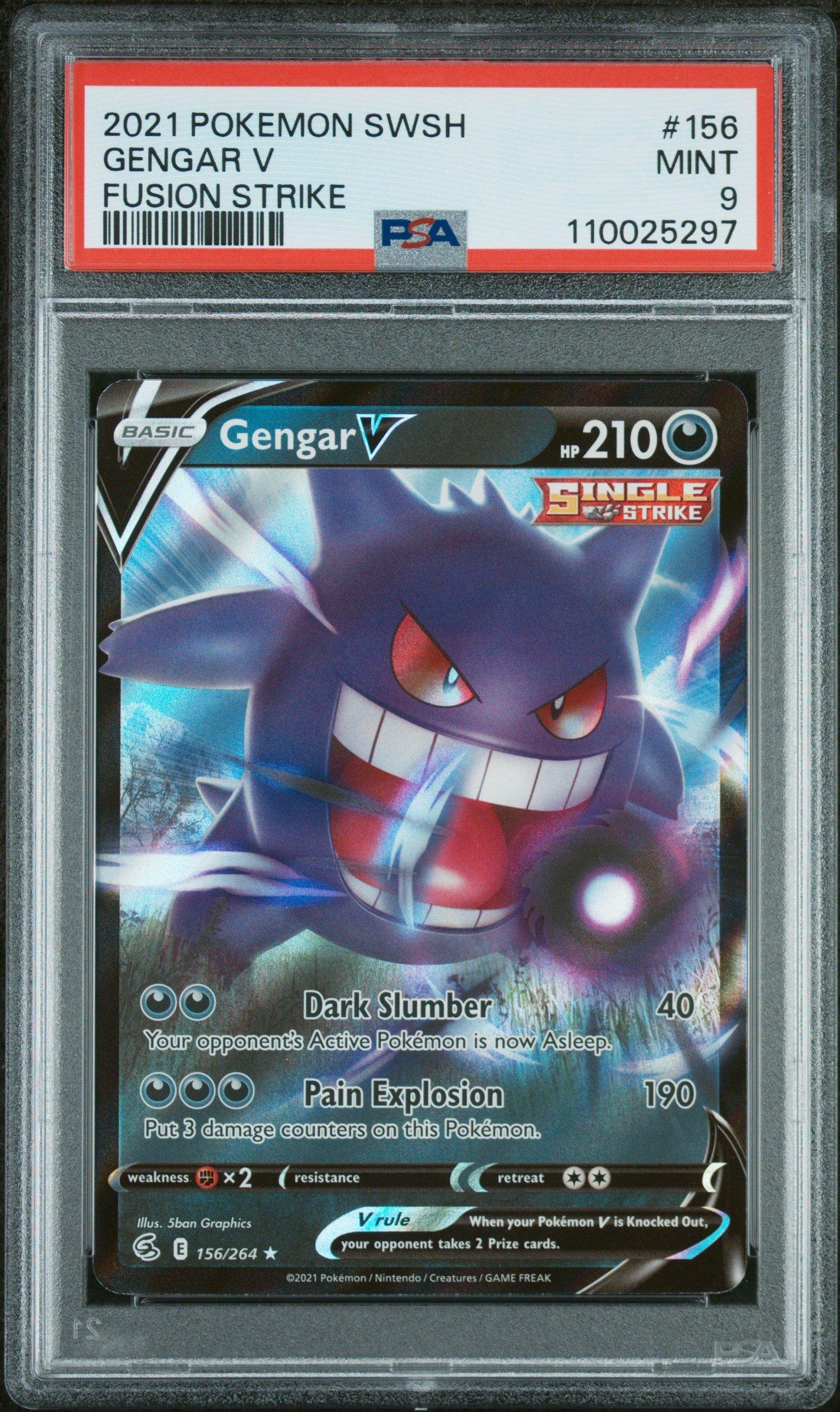 ポケモンカードゲーム 9_8 2021 Pokemon Sword & Shield Fusion Strike 156 Gengar V PSA 9