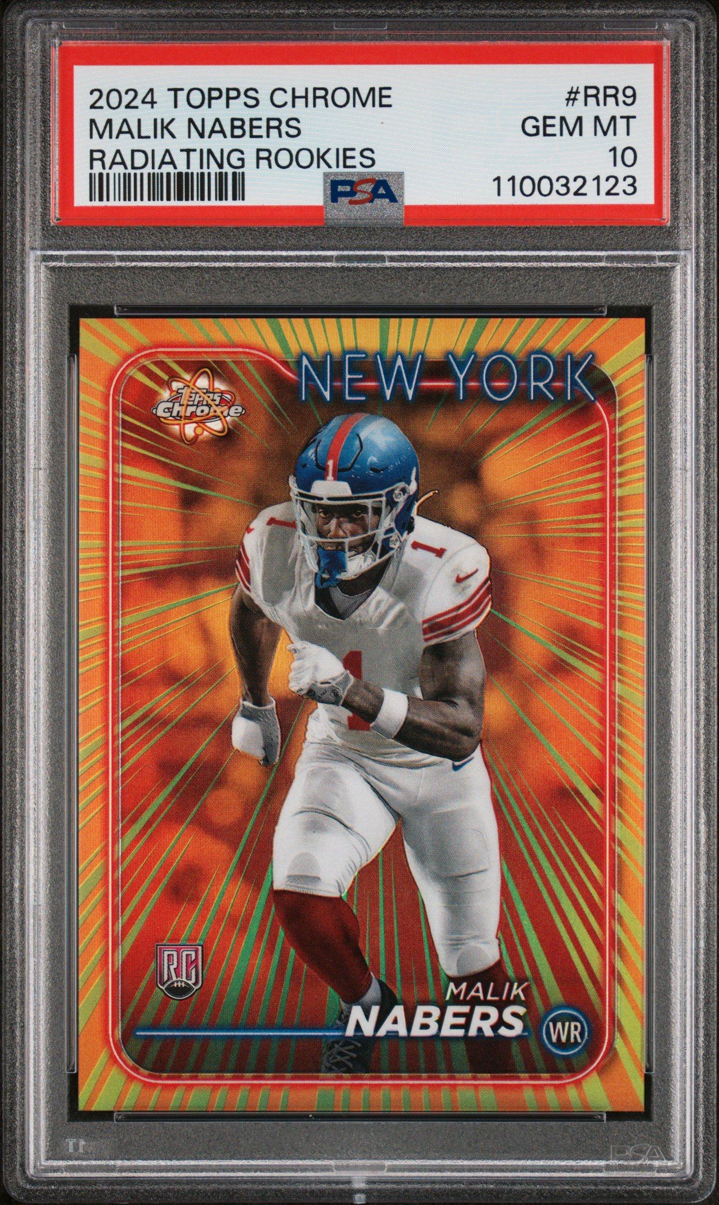 2024 Topps Chrome Radiating Rookies Rr9 Malik Nabers PSA 10