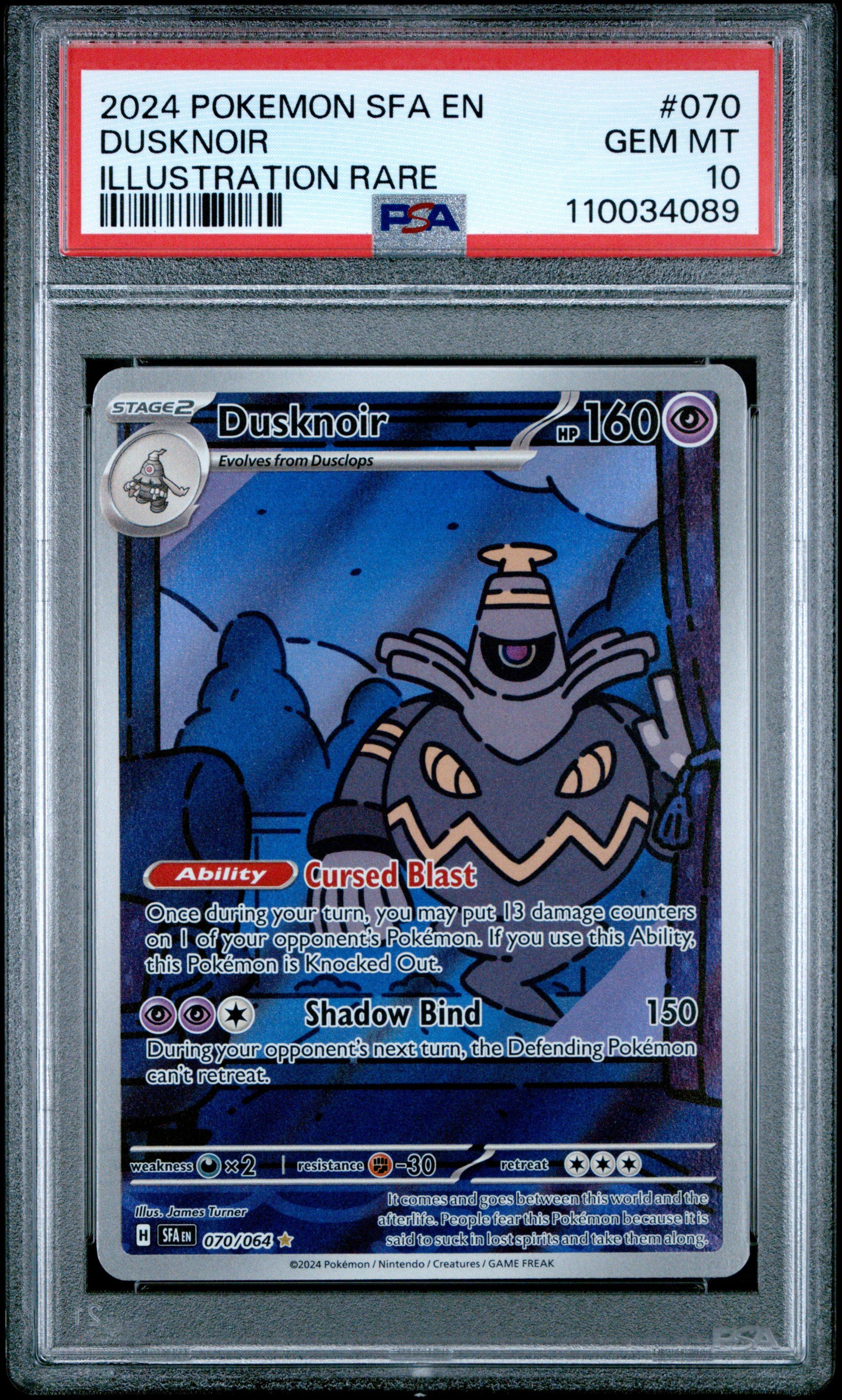 2024 Pokemon Sfa En-shrouded Fable 070 Dusknoir Illustration Rare