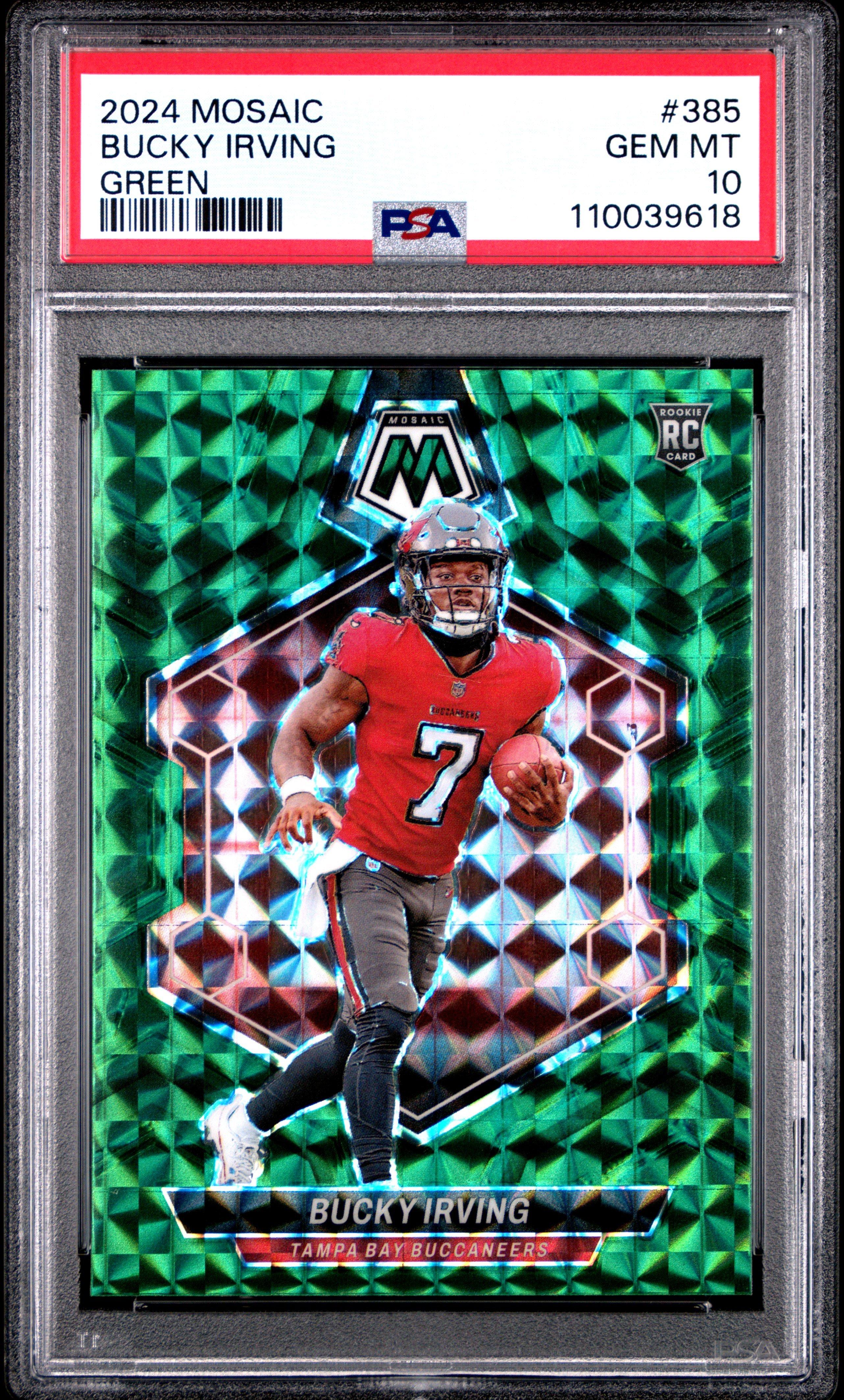 2024 Panini Mosaic 385 Bucky Irving Green PSA 10