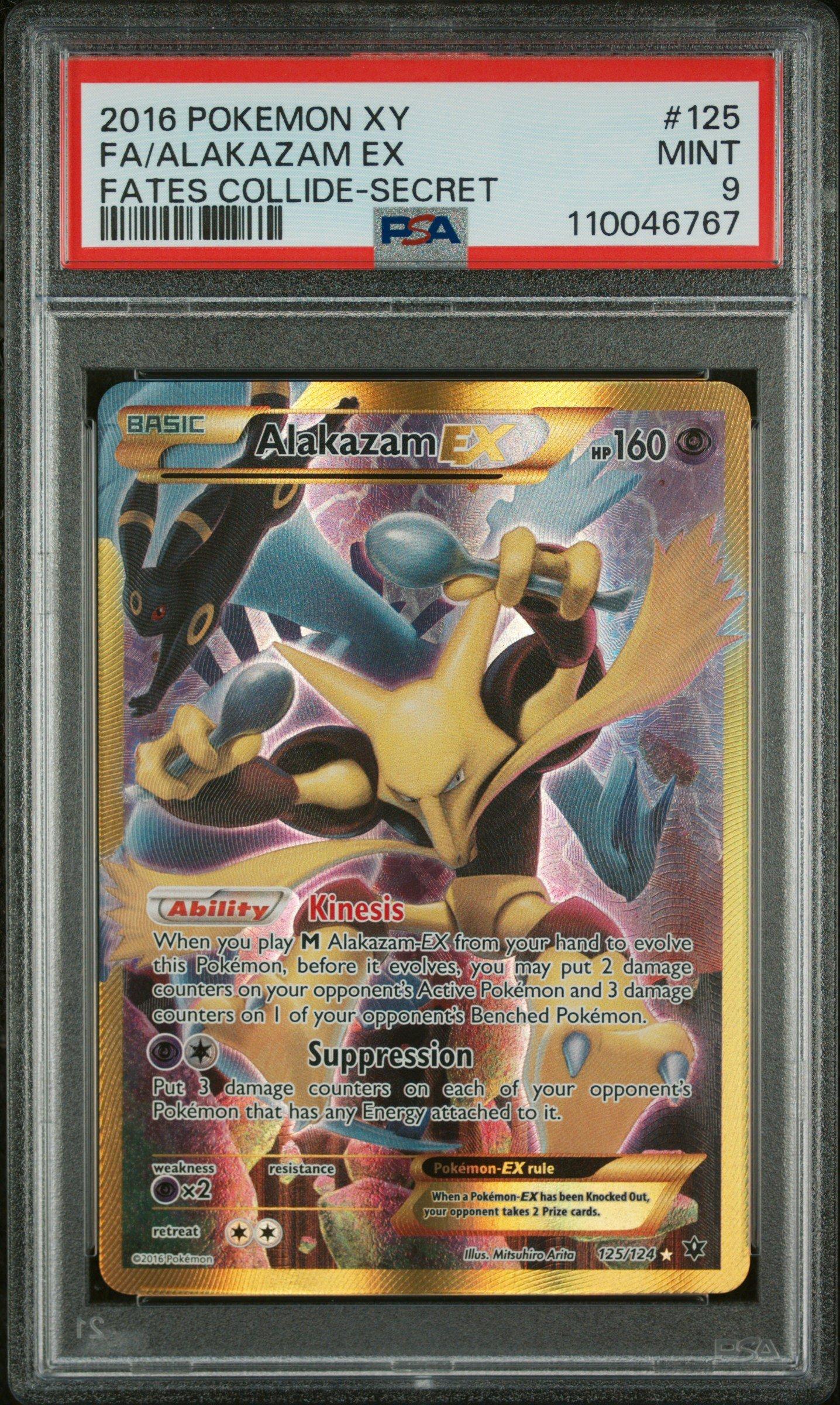 2016 Pokemon Xy Fates Collide 125 Full Art/alakazam Ex Secret PSA