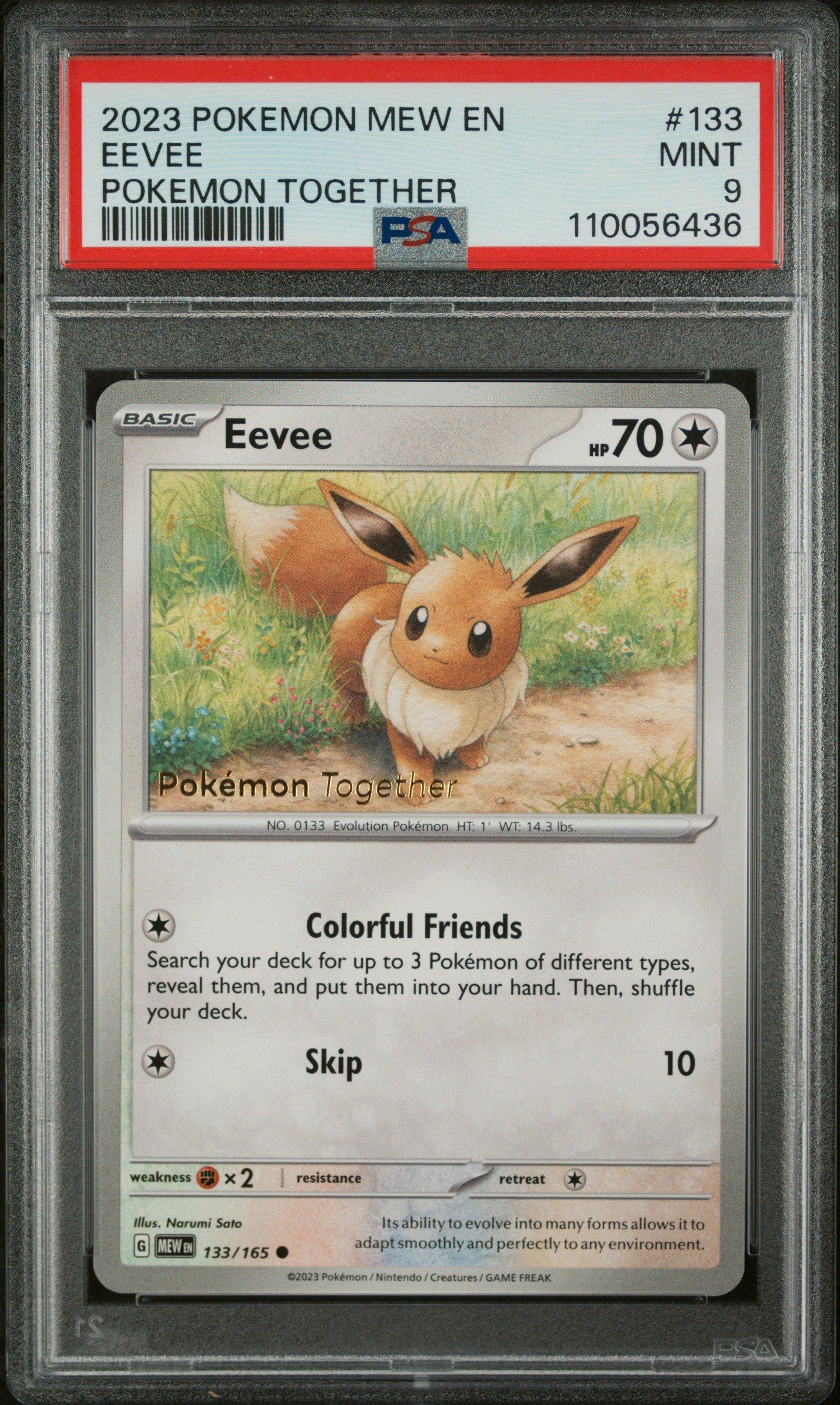 2023 Pokemon Mew En-151 133 Eevee Pokemon Together PSA 9 Graded