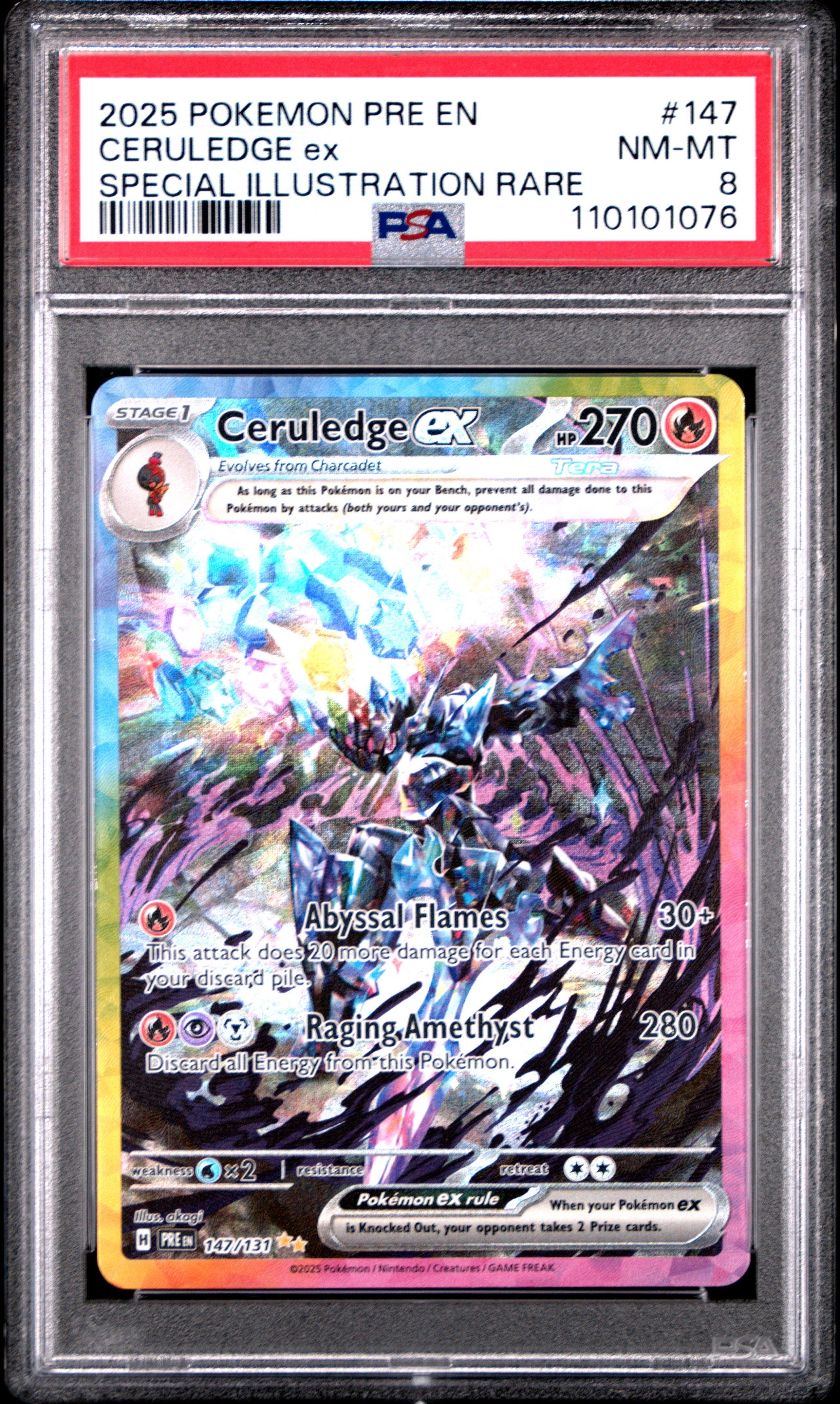 ceruledge ex pokemon card 2024 Japanese SV Terastal Fest Special Art Rare ex CGC 10 on Fanatics Collect proof acrylic case and featuring a striking image of the captivating character Pokmon TCG - Ceruledge ex