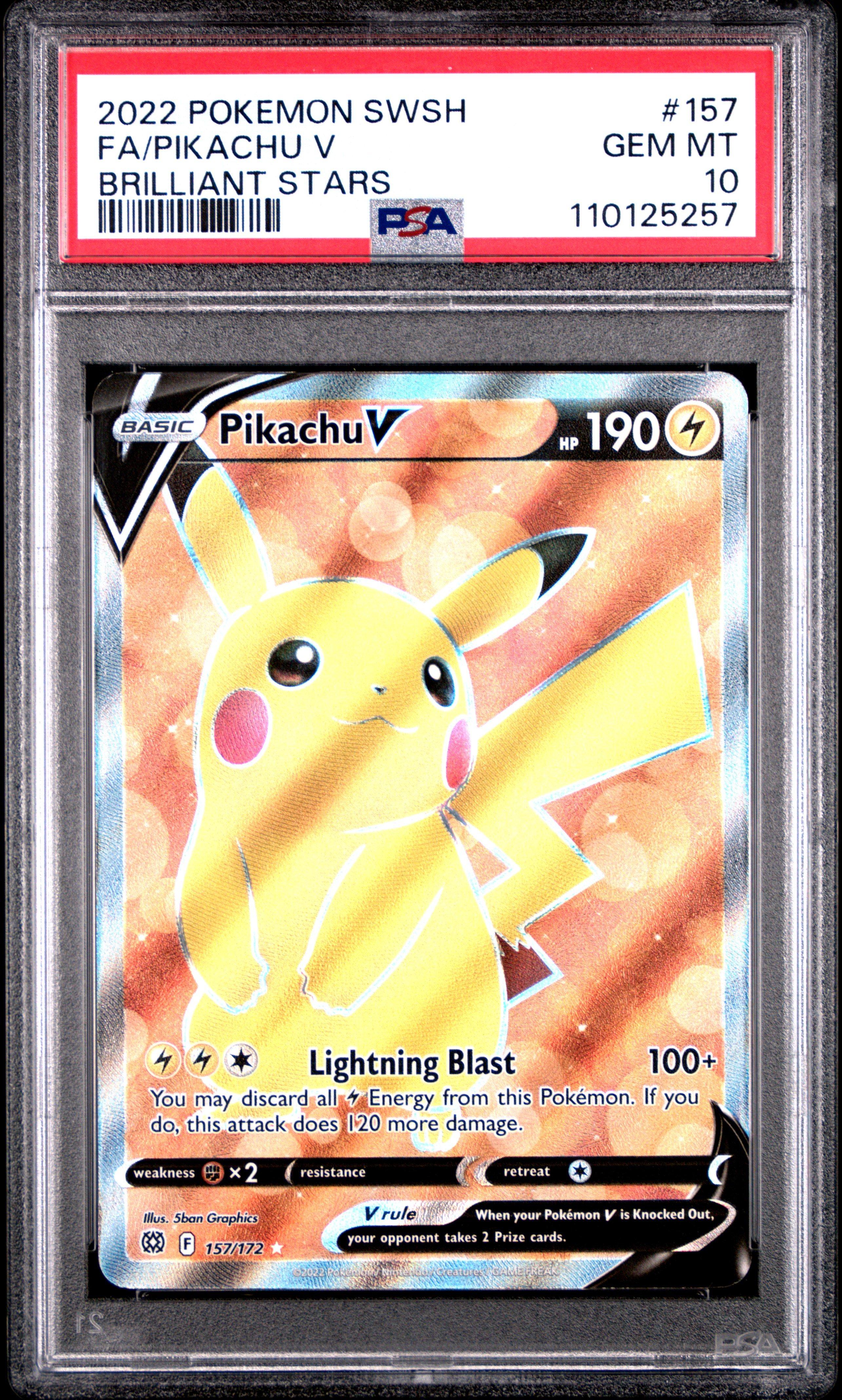 2022 Pokemon Sword & Shield Brilliant Stars 157 Full Art/pikachu V