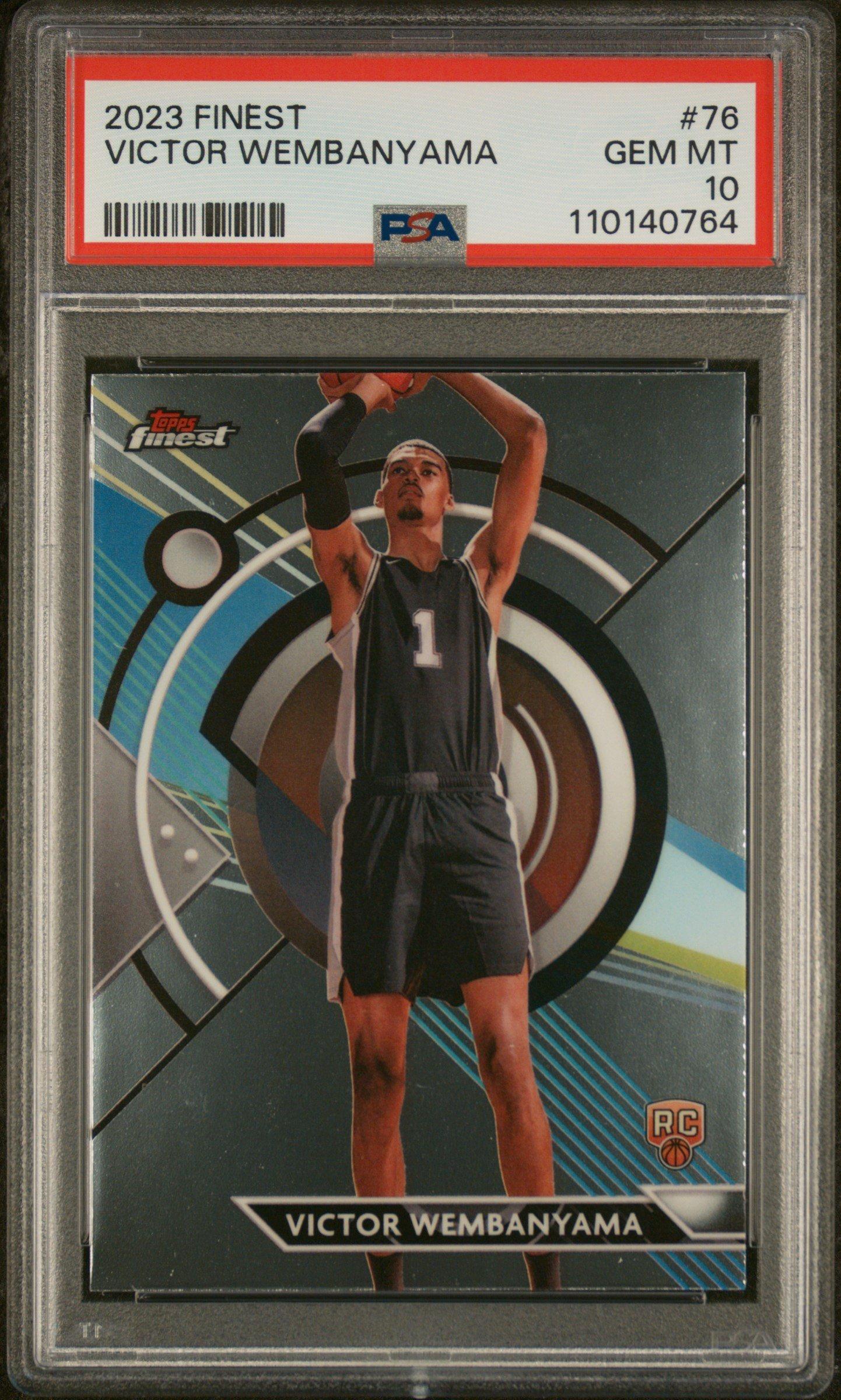2023 Topps Finest 76 Victor Wembanyama PSA 10 Graded Card | GameStop