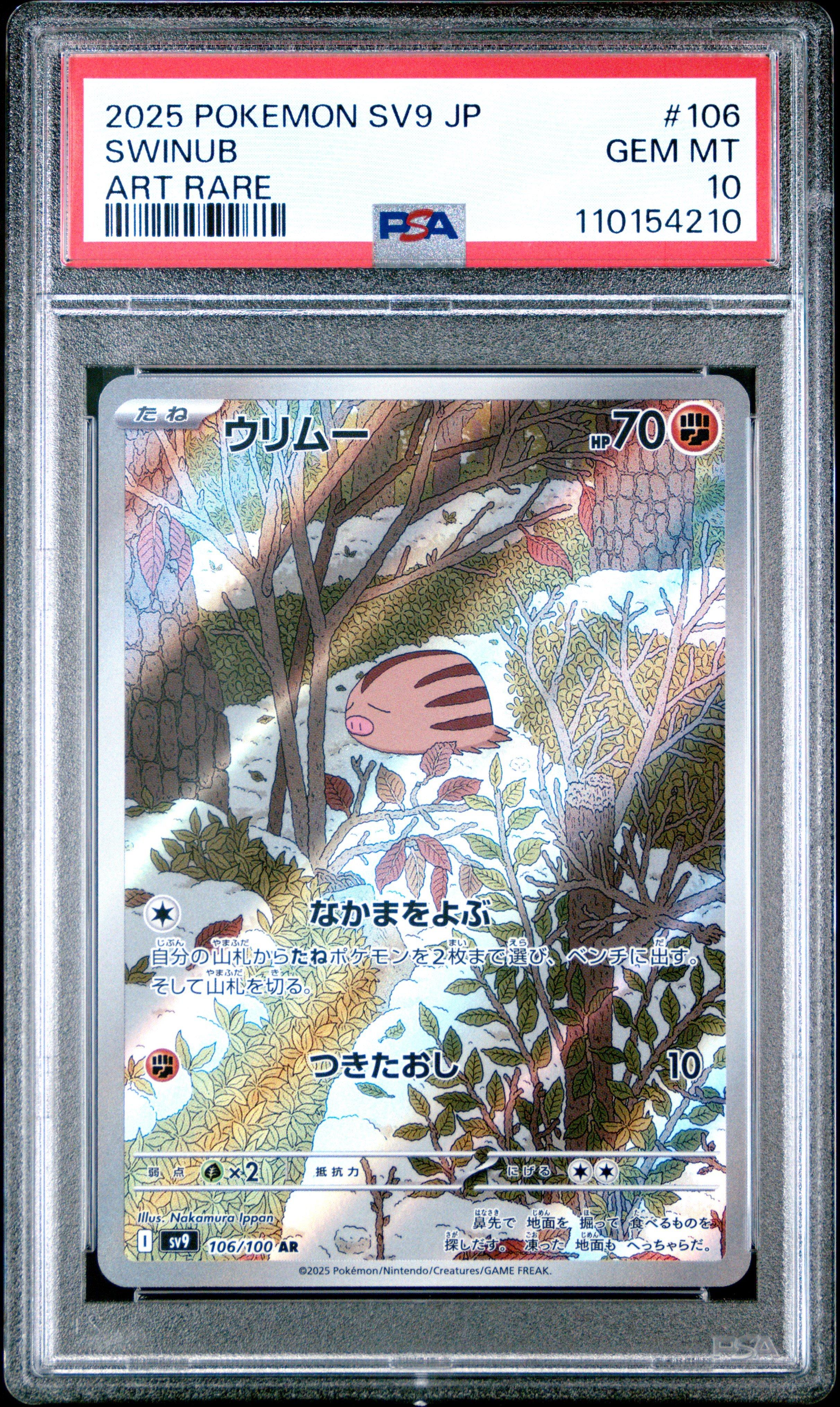 2025 Pokemon Japanese Sv9-battle Partners 106 Swinub Art Rare PSA