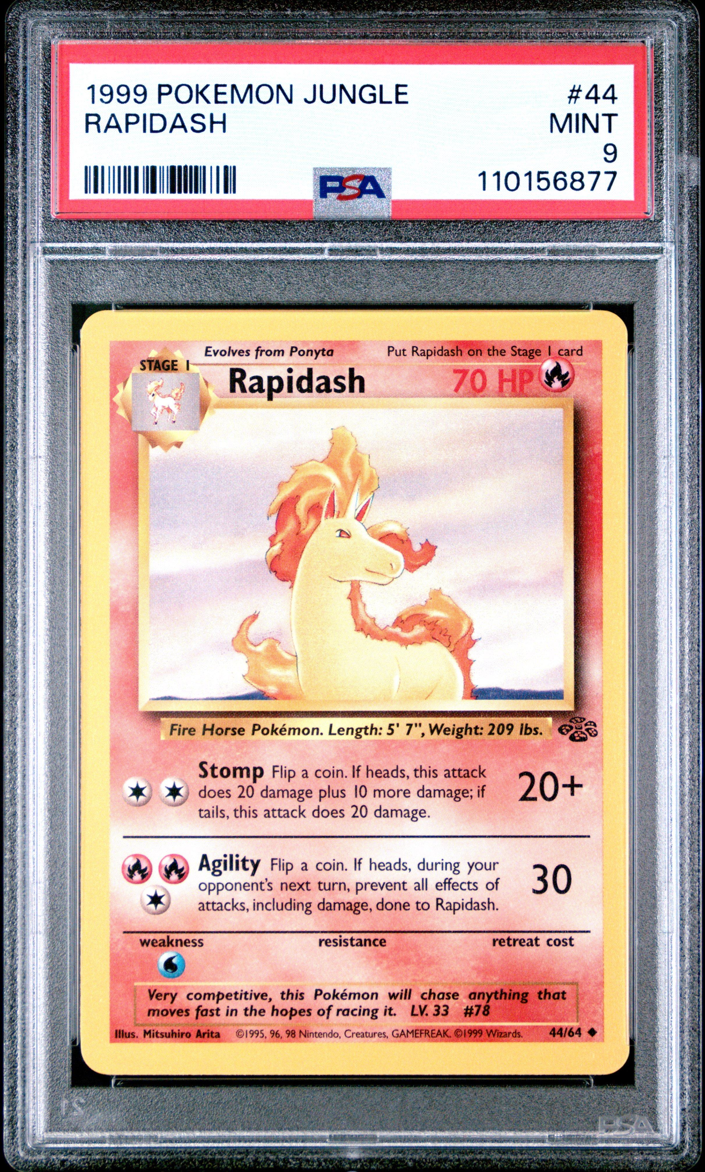 1999 Pokemon Jungle 44 Rapidash PSA