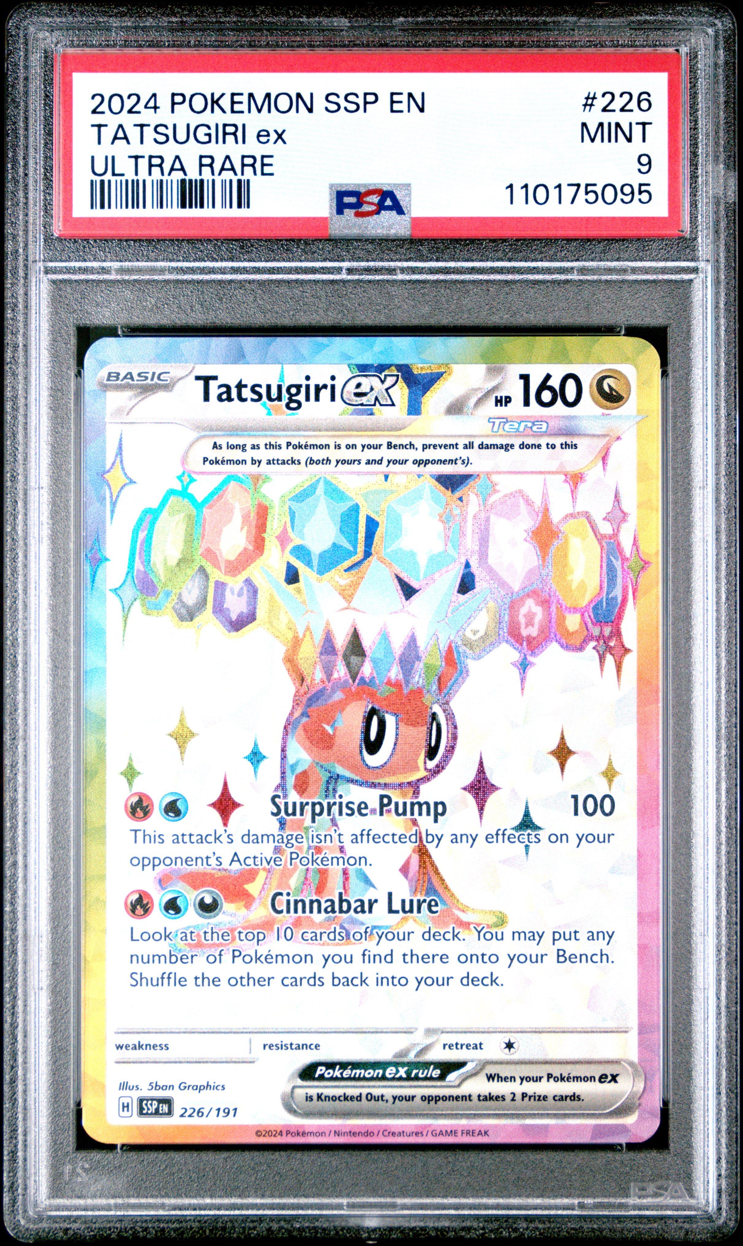 2024 Pokemon Ssp En-surging Sparks 226 Tatsugiri Ex Ultra Rare PSA 9