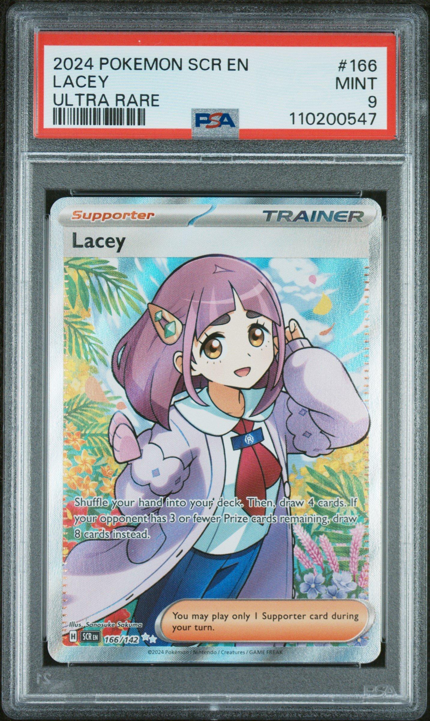 2024 Pokemon Scr En-stellar Crown 166 Lacey Ultra Rare PSA 9