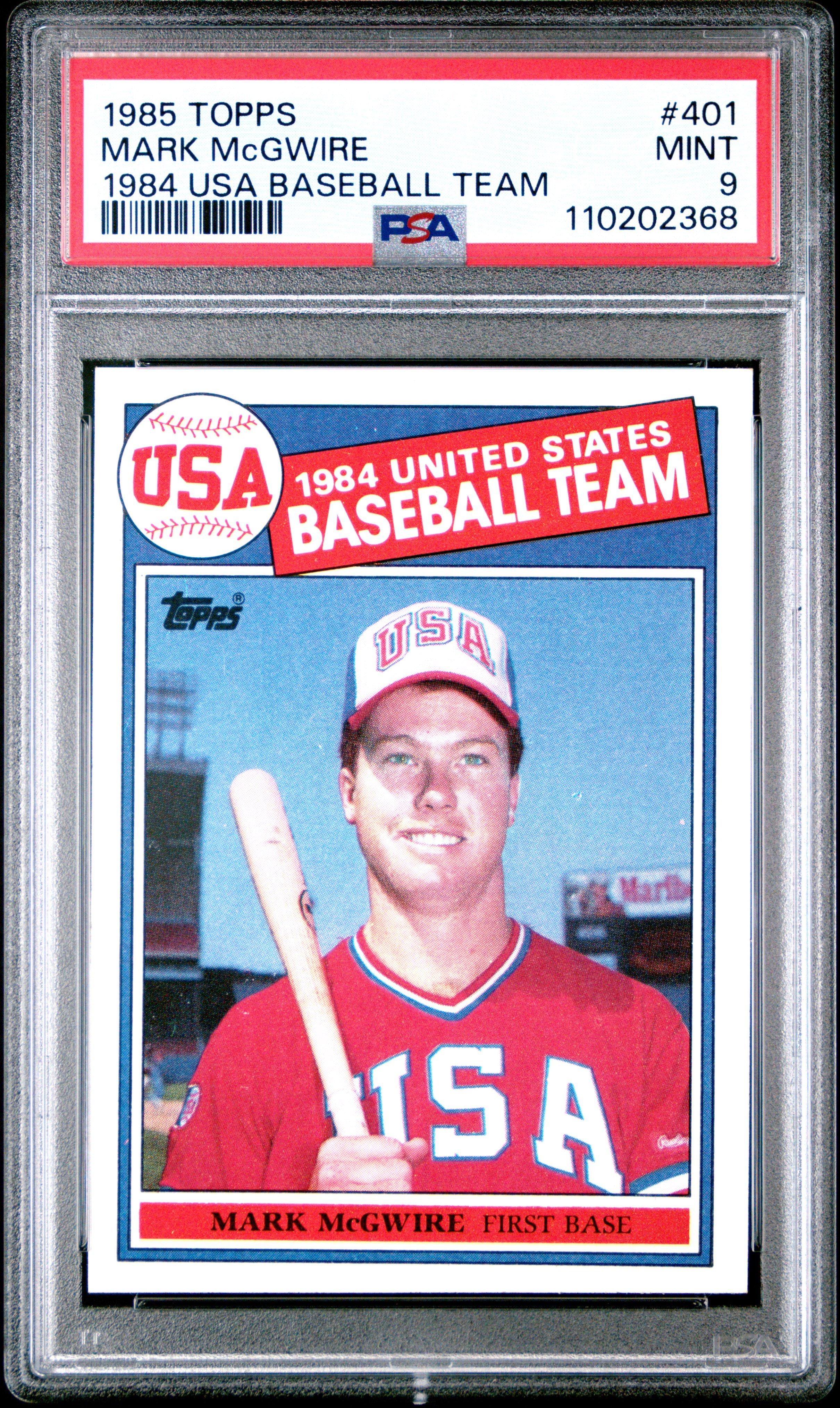 1985 Topps 401 Mark Mcgwire 1984 Usa Baseball Team PSA