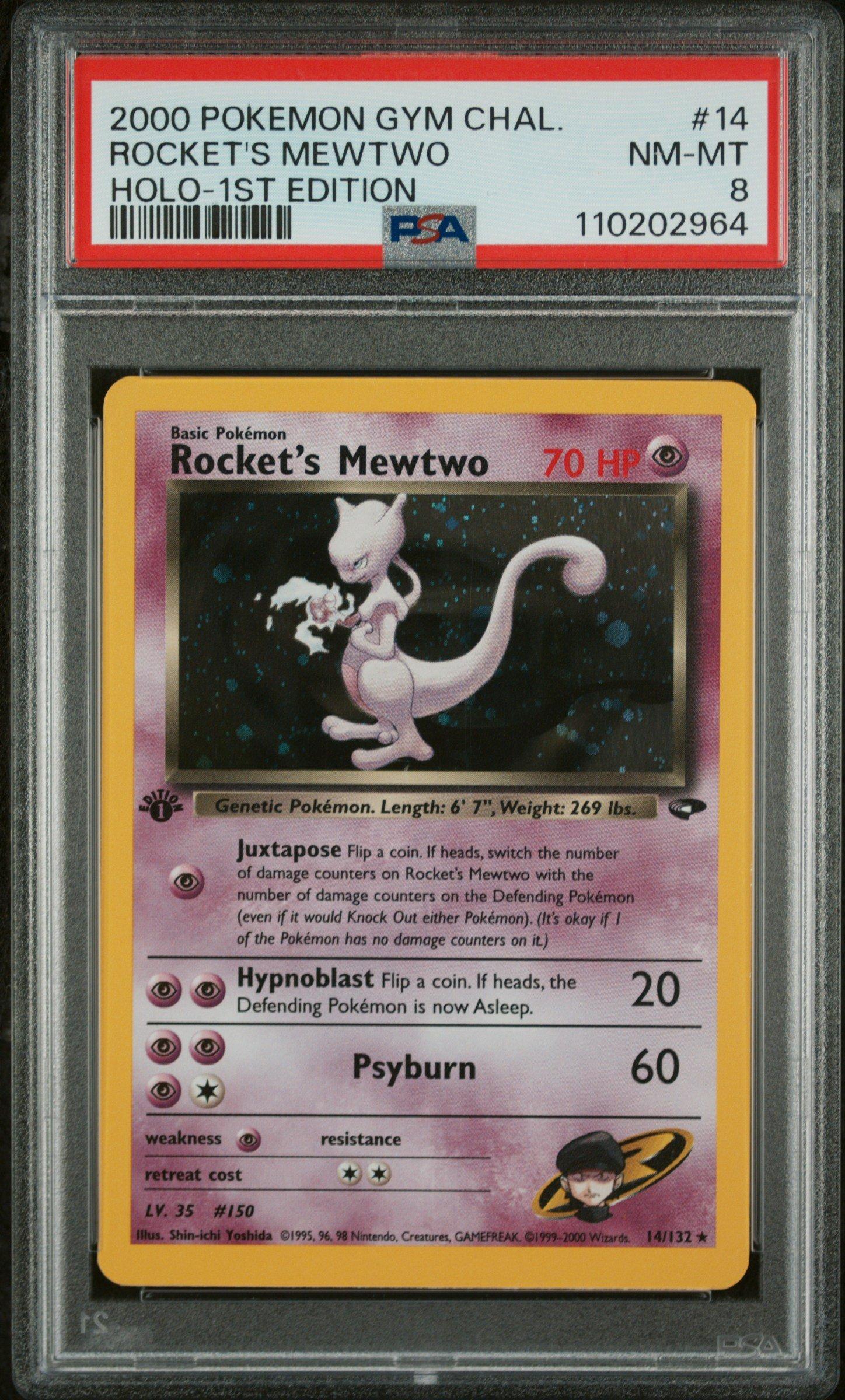 2000 Pokemon Gym Challenge 14 Rocket's Mewtwo Holo-1st Edition PSA