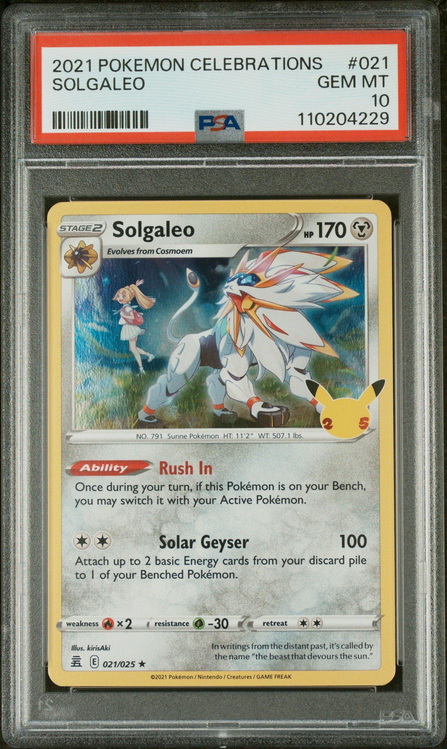 2021 Pokemon Celebrations 021 Solgaleo PSA