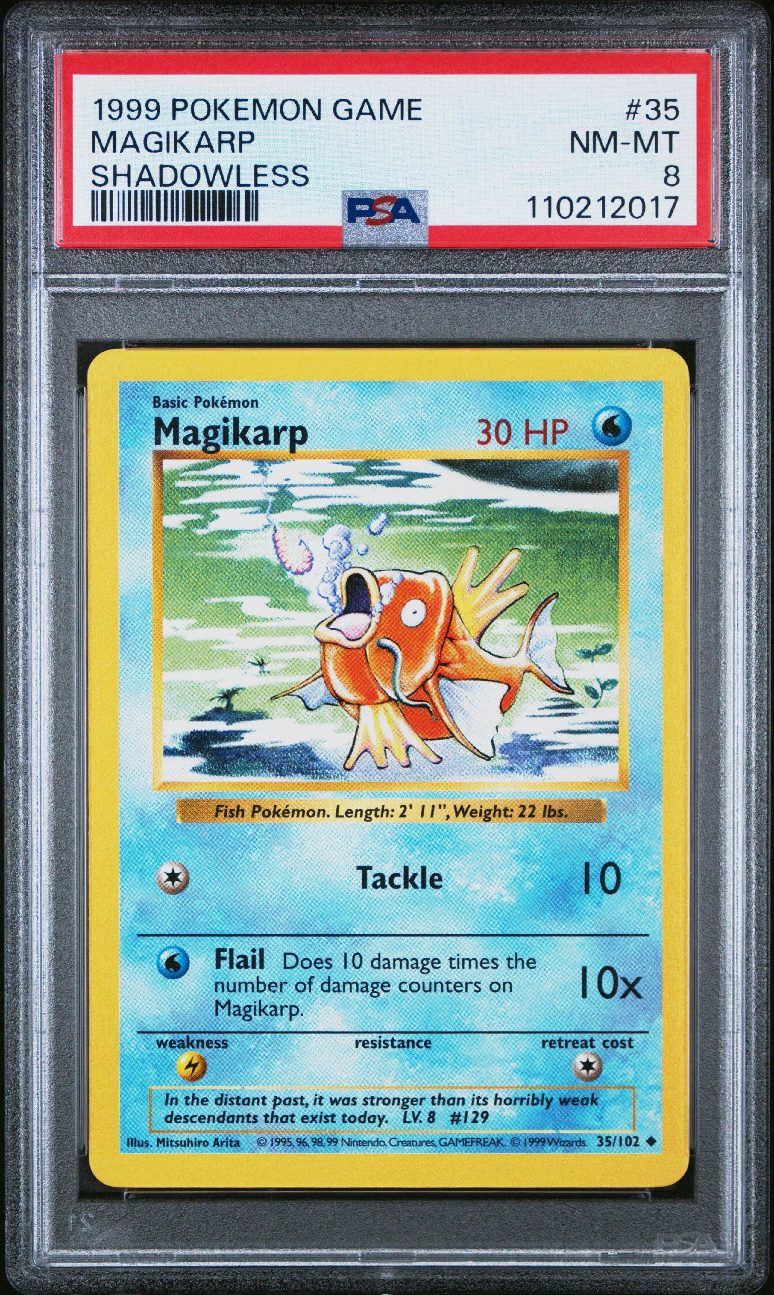 1999 Pokemon Game 35 Magikarp Shadowless PSA 8 Graded Card | GameStop