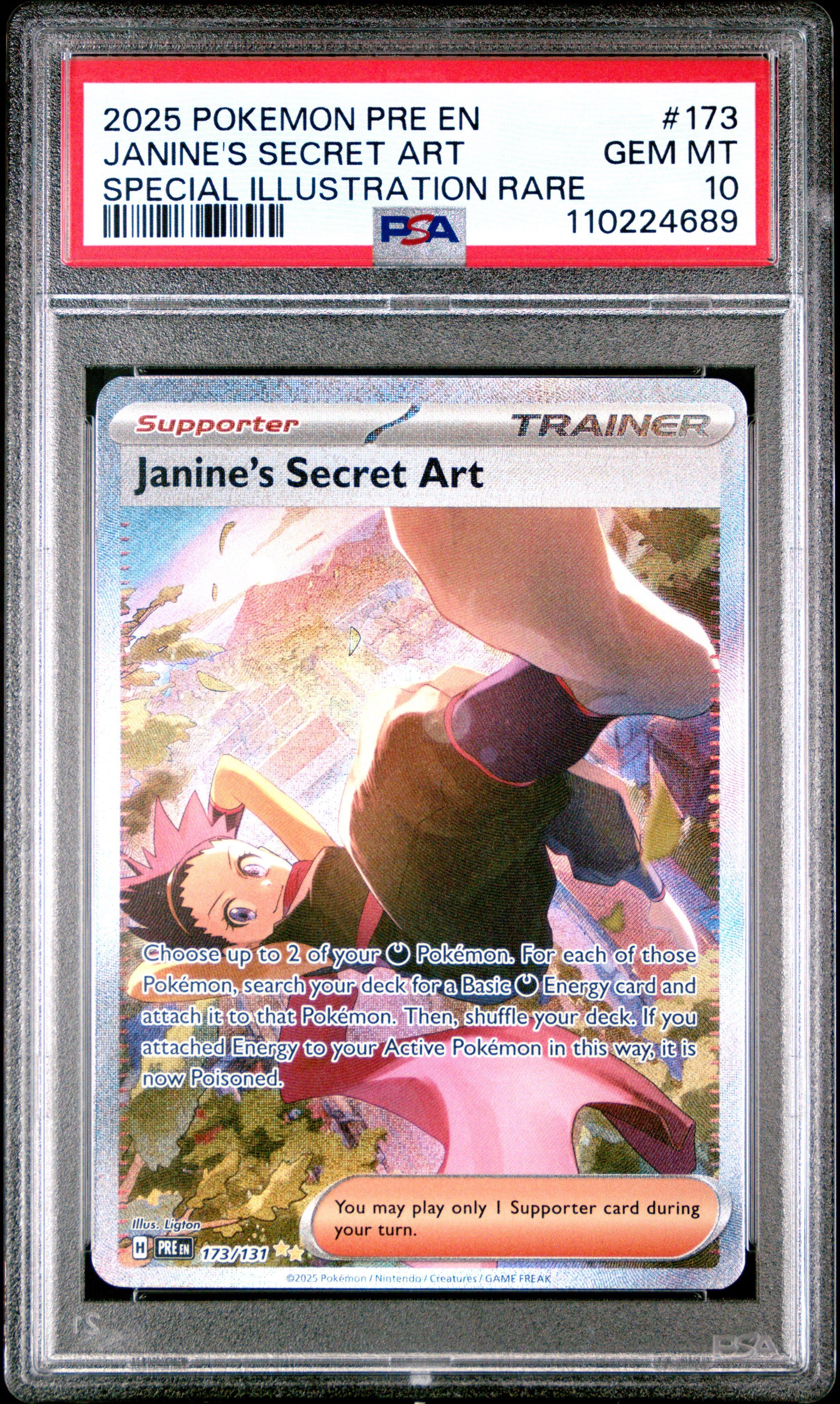 janine's secret art pokemon card 2024 Pokemon Japanese Sv8a-terastal Fest Ex 228 Janine's Secret Art Special  Art Rare PSA 9 Graded Card