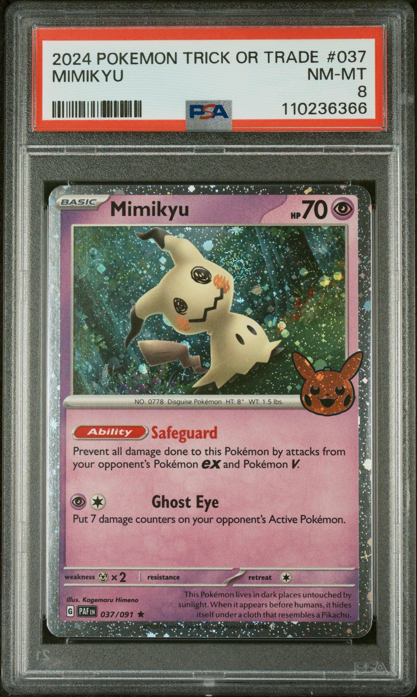2024 Pokemon Trick Or Trade 037 Mimikyu PSA 8