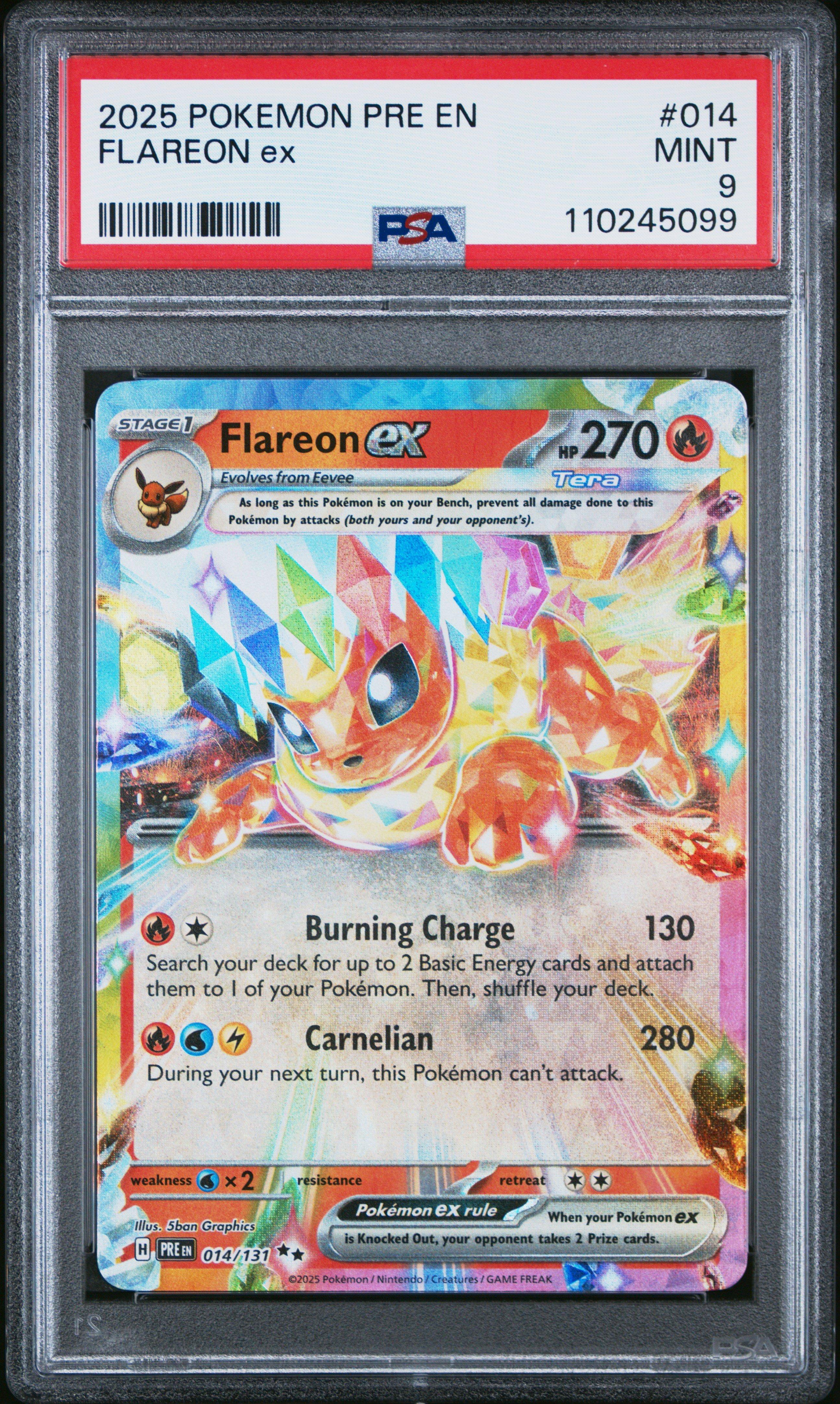 pokemon flareon ex card 2025 Pokemon Pre En-prismatic Evolutions 146 Flareon Ex Special  Illustration Rare PSA 9