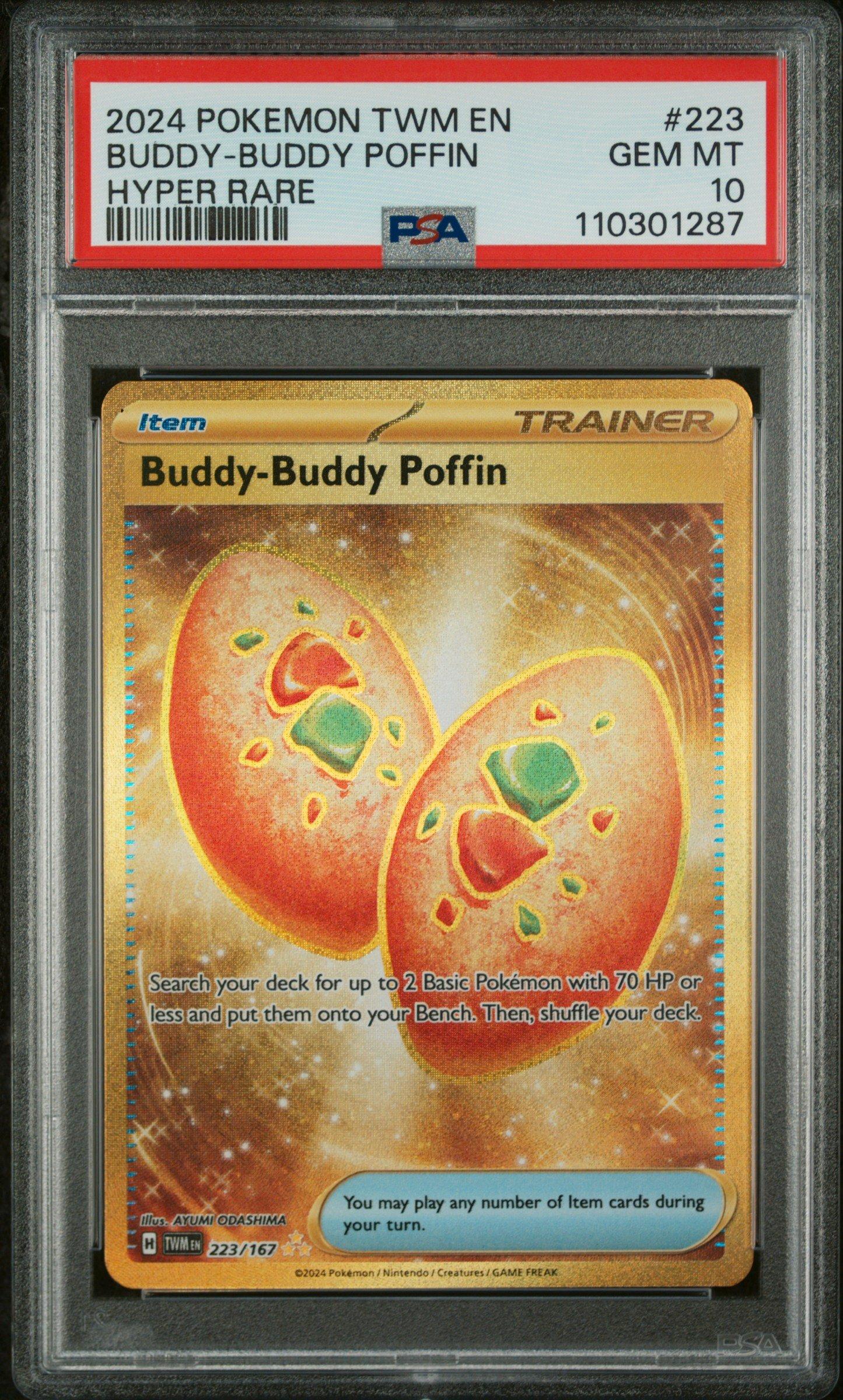 2024 Pokemon Twm En-Twilight Masquerade 223 Buddy-Buddy Poffin Hyper Rare PSA 10