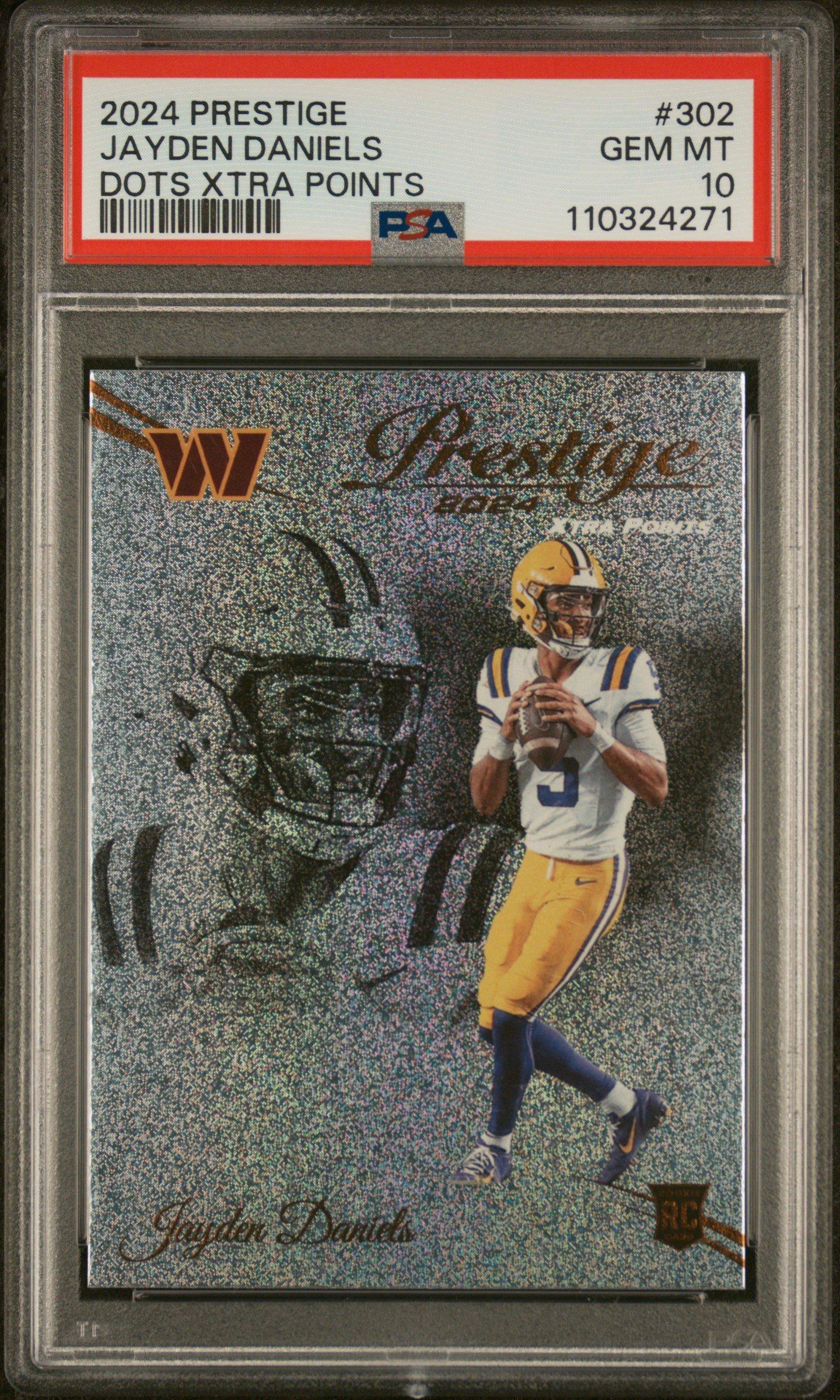2024 Panini Prestige 302 Jayden Daniels Dots Xtra Points PSA 10