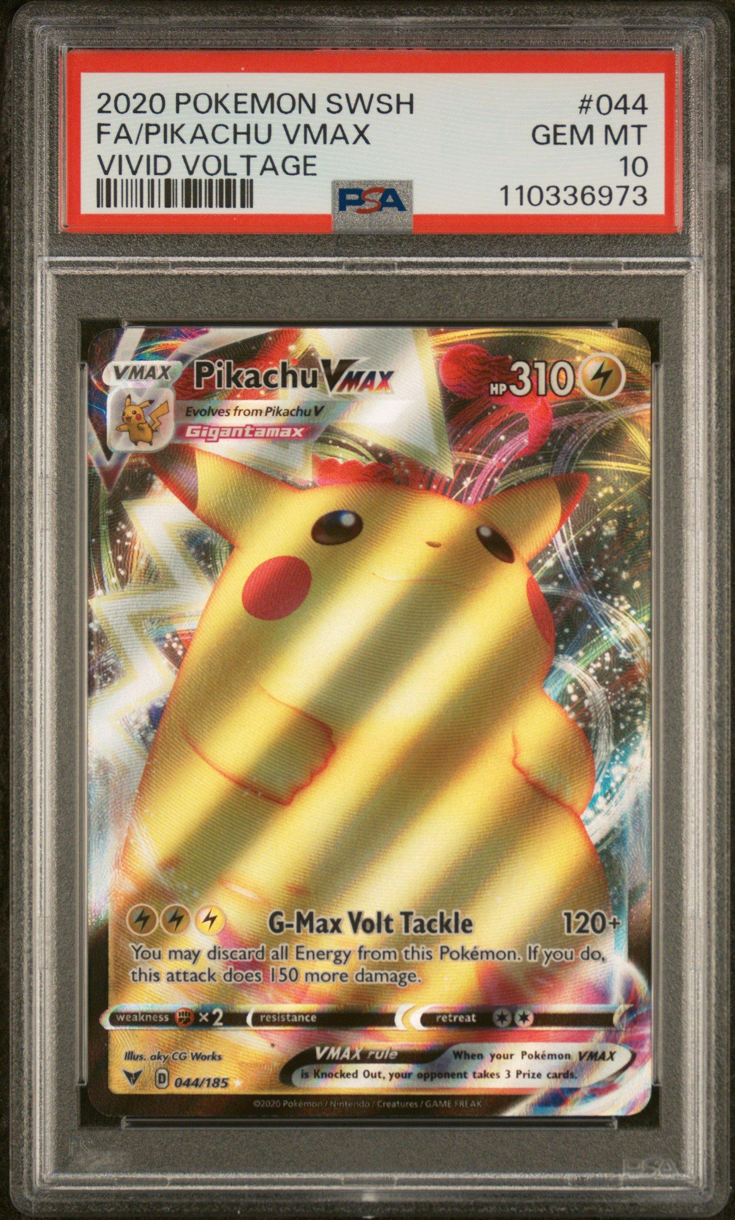 2020 Pokemon Sword & Shield Vivid Voltage 044 Full Art/pikachu Vmax PSA