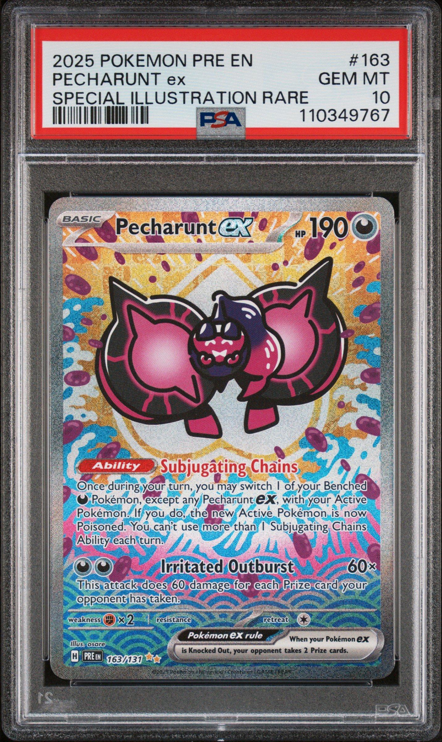 2025 Pokemon Pre En-prismatic Evolutions 163 Pecharunt Ex Special  Illustration Rare PSA 10 Graded Card | GameStop