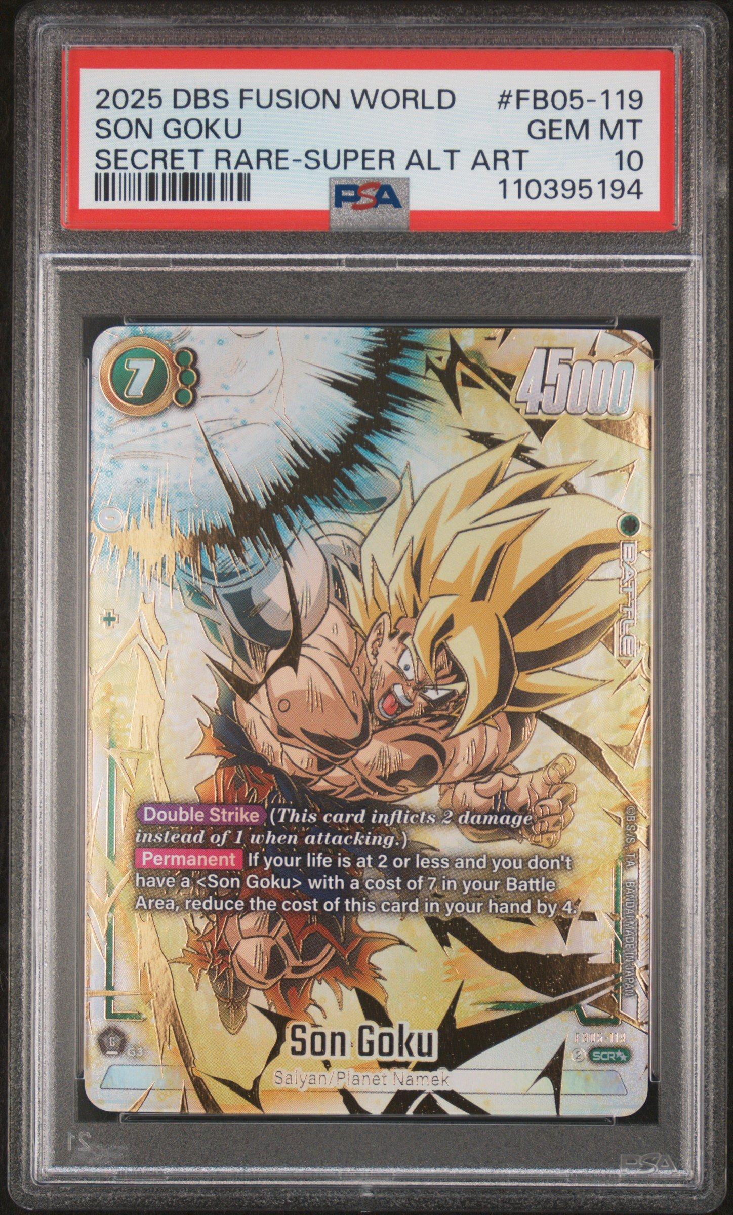 2025 Dragon Ball Super Card Game Fusion World New Adventure Fb05-119 Son Goku Secret Rare-super Alternate Art PSA 10
