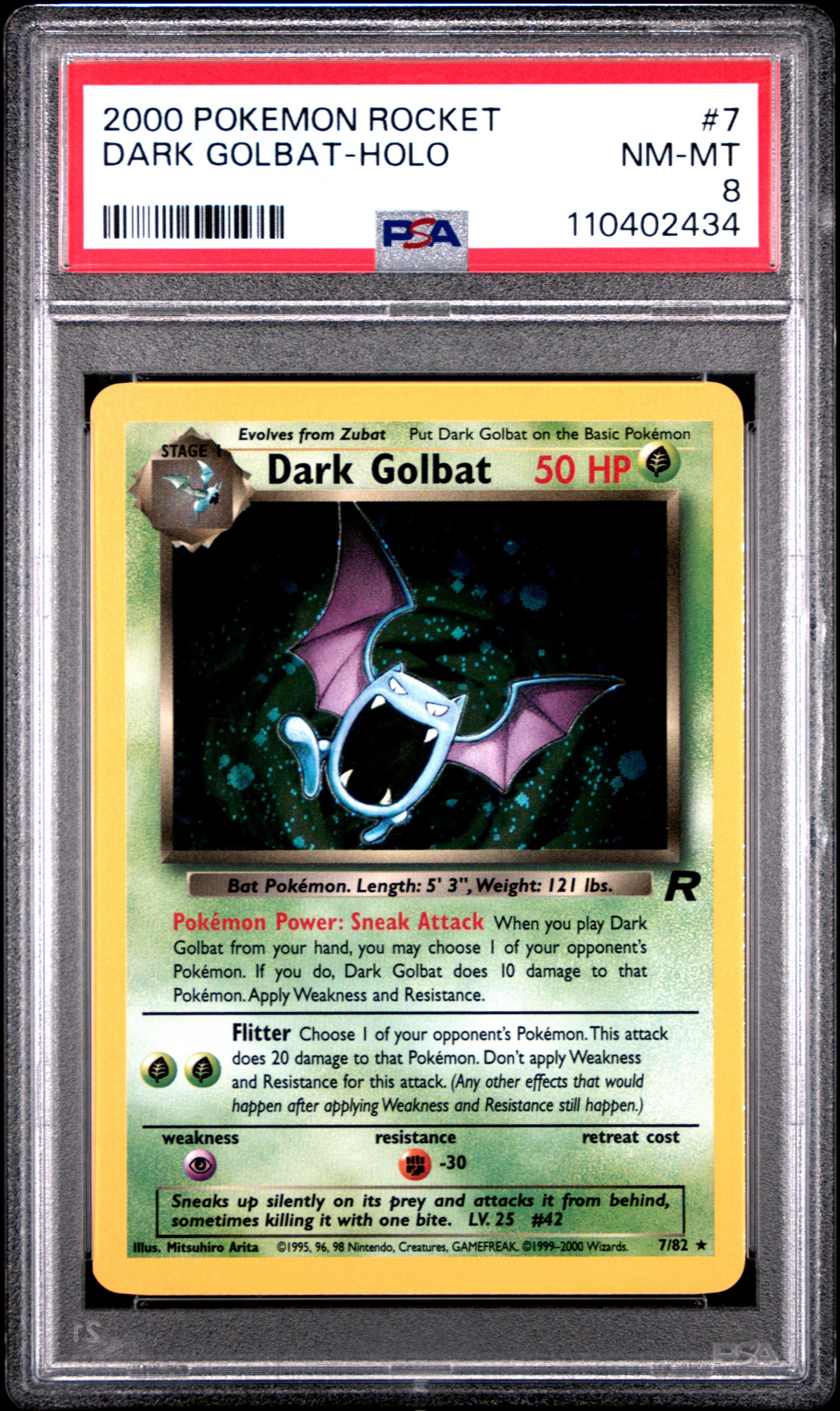2000 Pokemon Rocket 7 Dark Golbat-holo PSA
